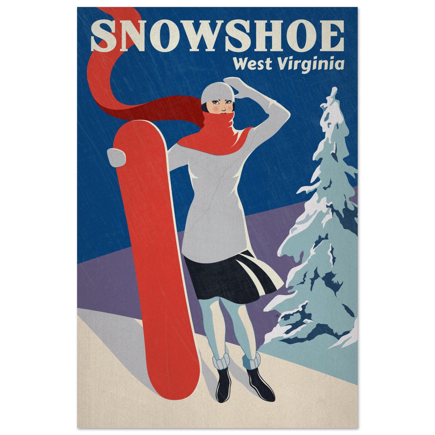 SNOWSHOE SNOWBOARD 2019 METAL PRINT