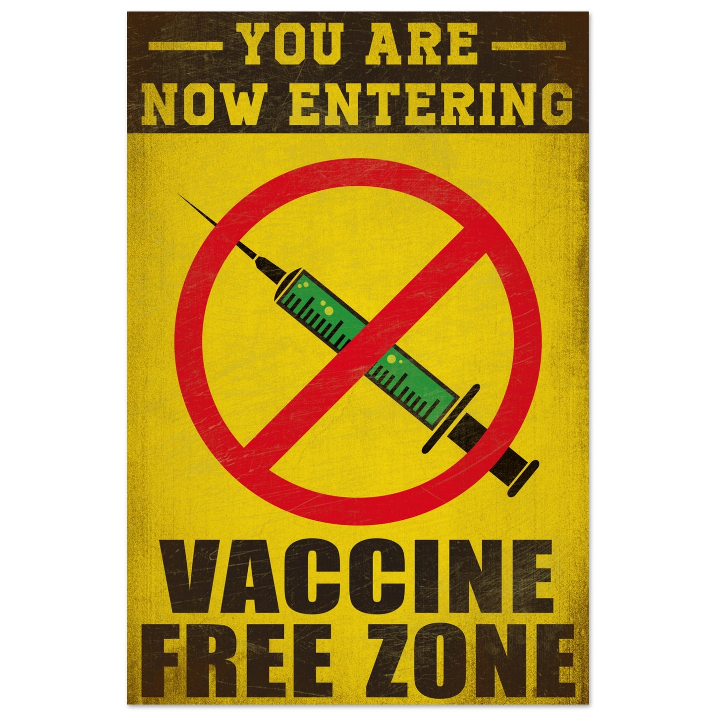 VACCINE FREE ZONE METAL PRINT