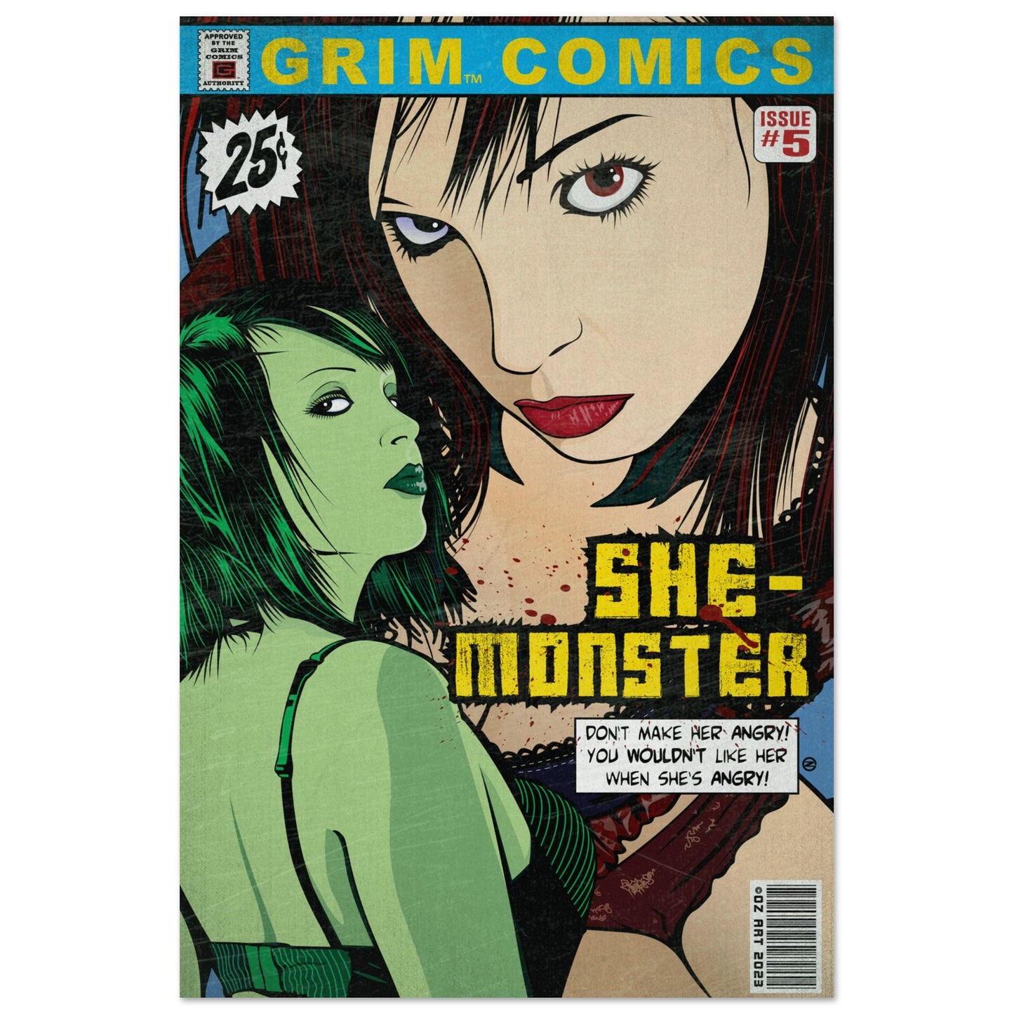 SHE-MONSTER COMIC METAL PRINT