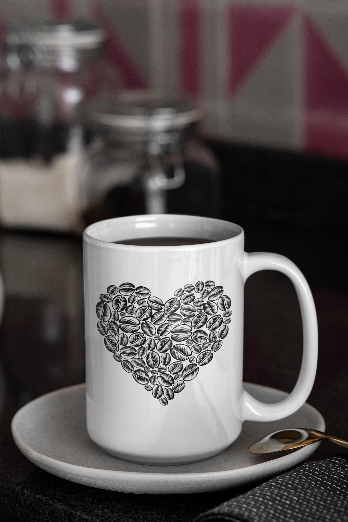 COFFEE BEAN HEART MUG