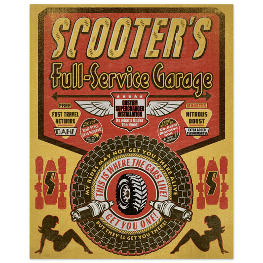 SCOOTER'S GARAGE POSTER