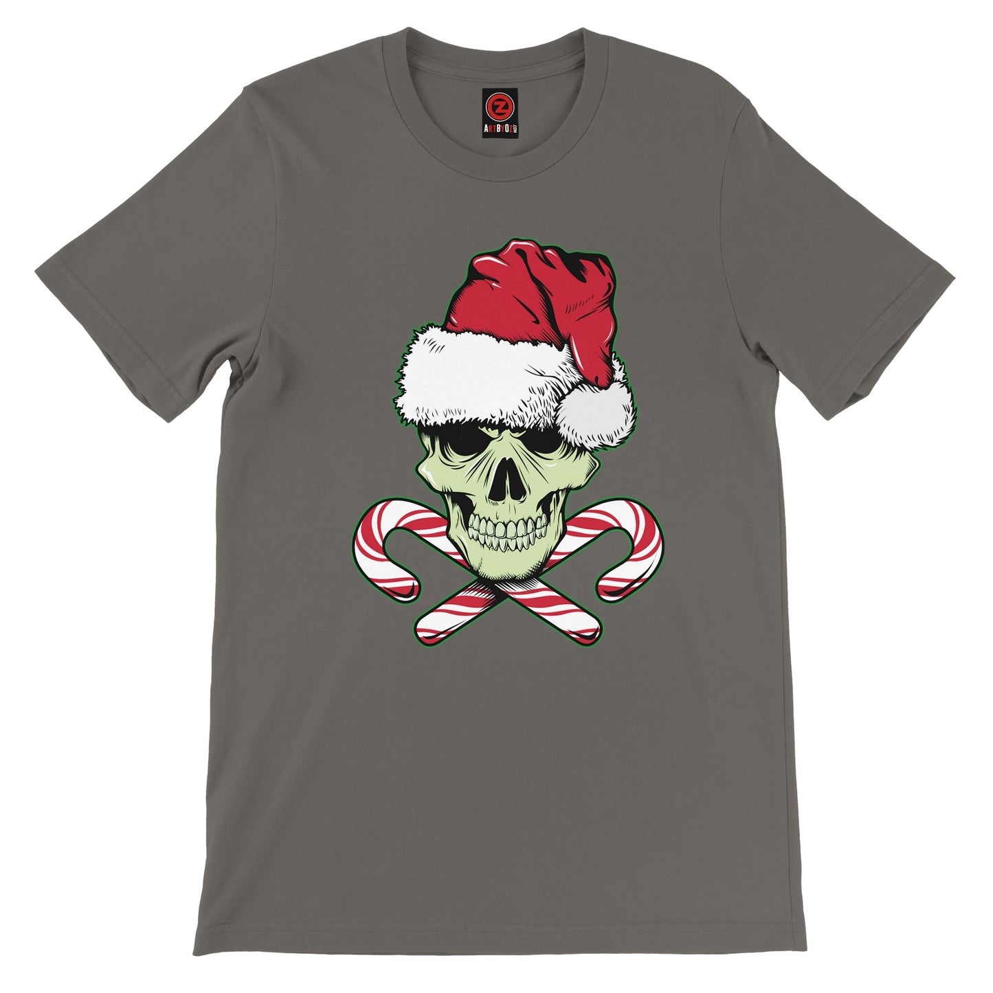 CHRISTMAS SKULL AND CANDY CANES TEE