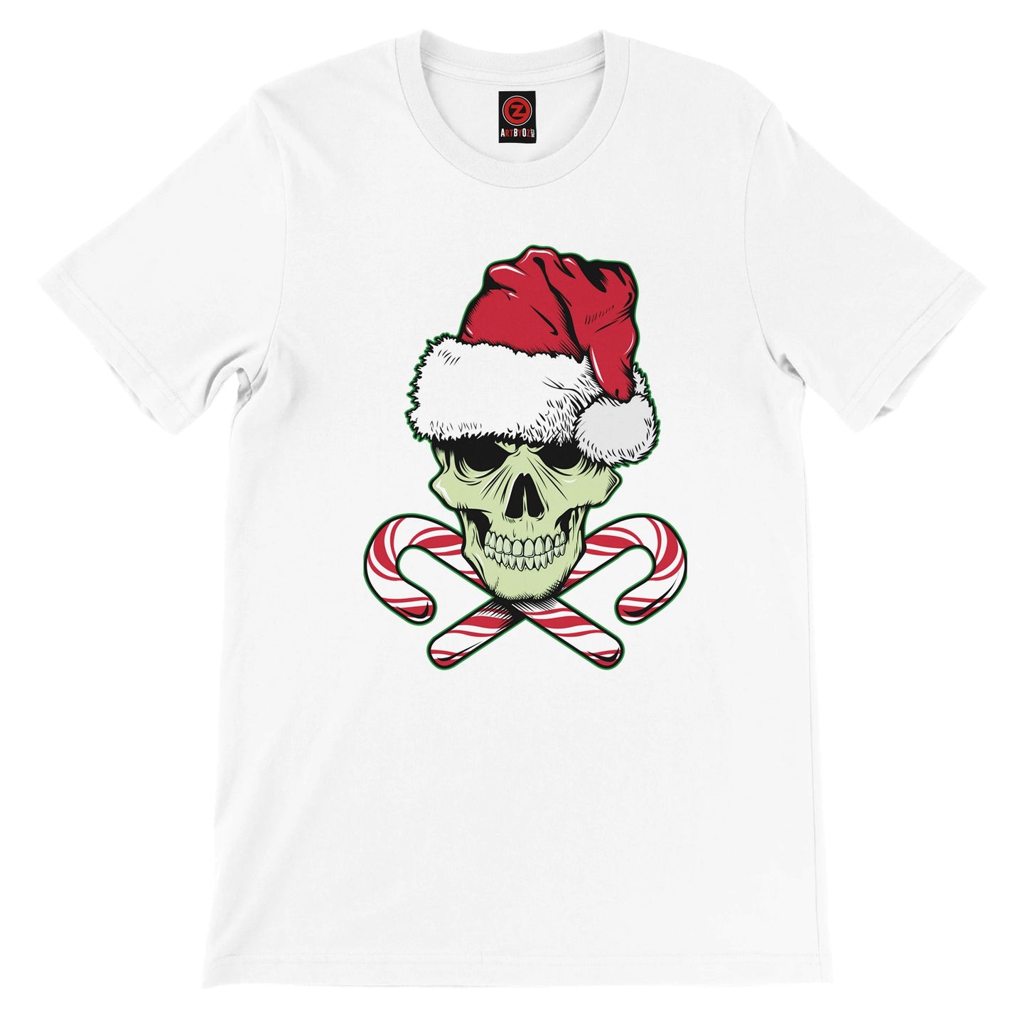CHRISTMAS SKULL AND CANDY CANES TEE