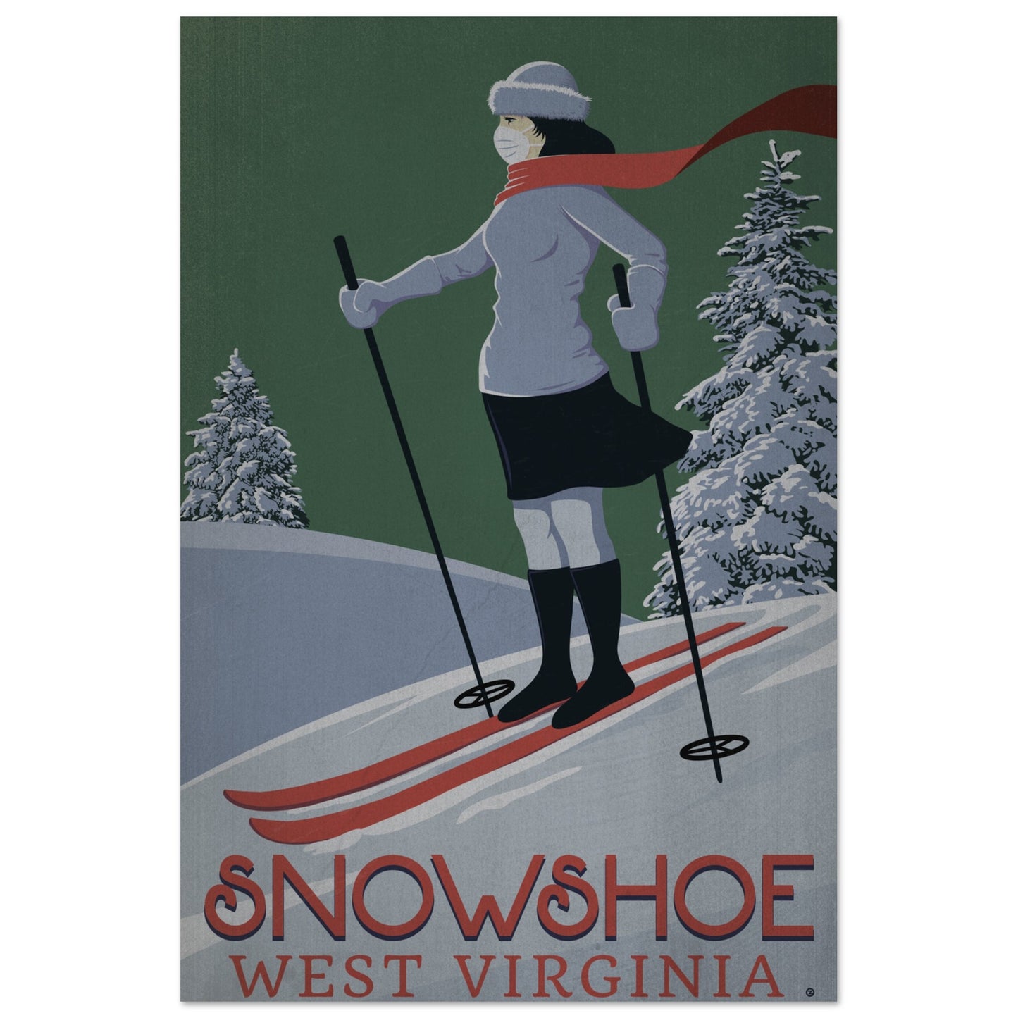 SKI SNOWSHOE 2020 METAL PRINT