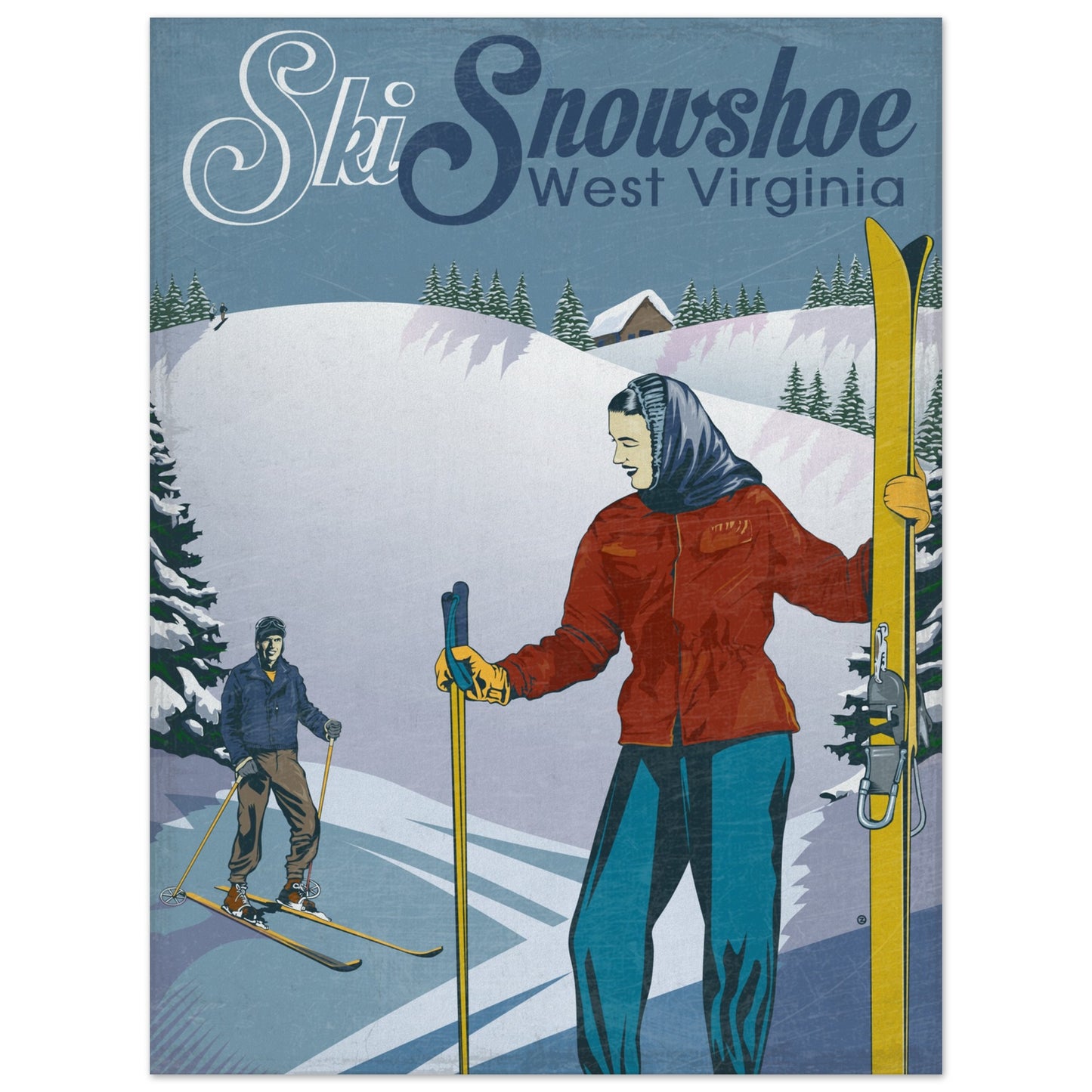 SKI SNOWSHOE 2014 METAL PRINT