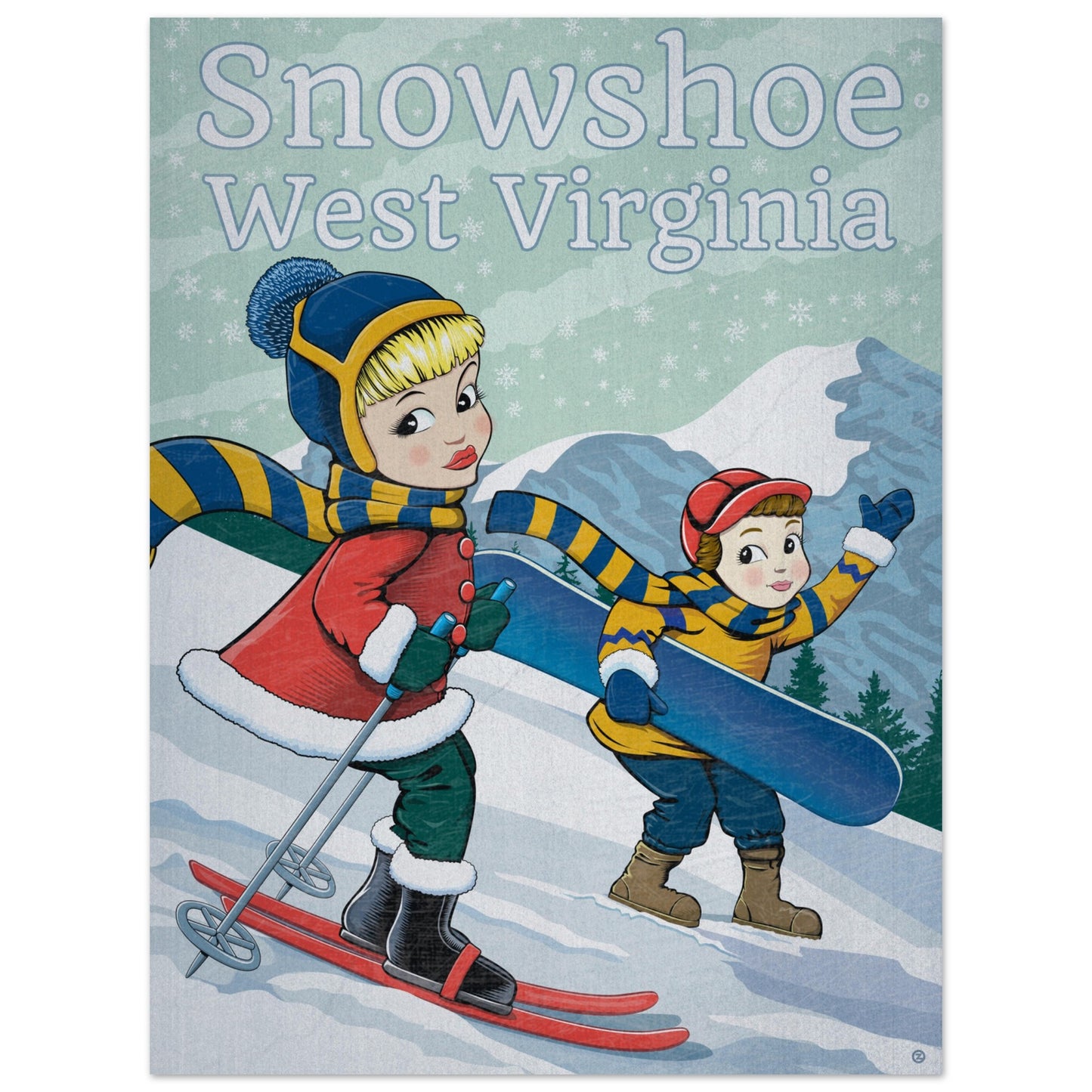 SNOWSHOE KIDS 2022 METAL PRINT