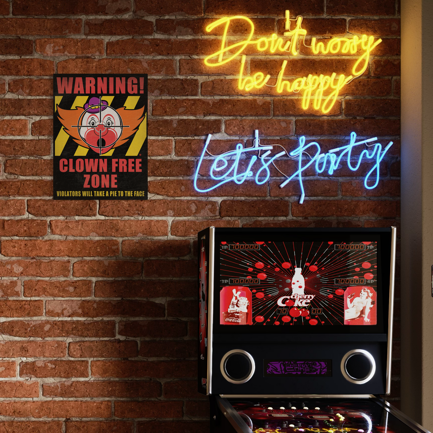 CLOWN FREE ZONE METAL PRINT