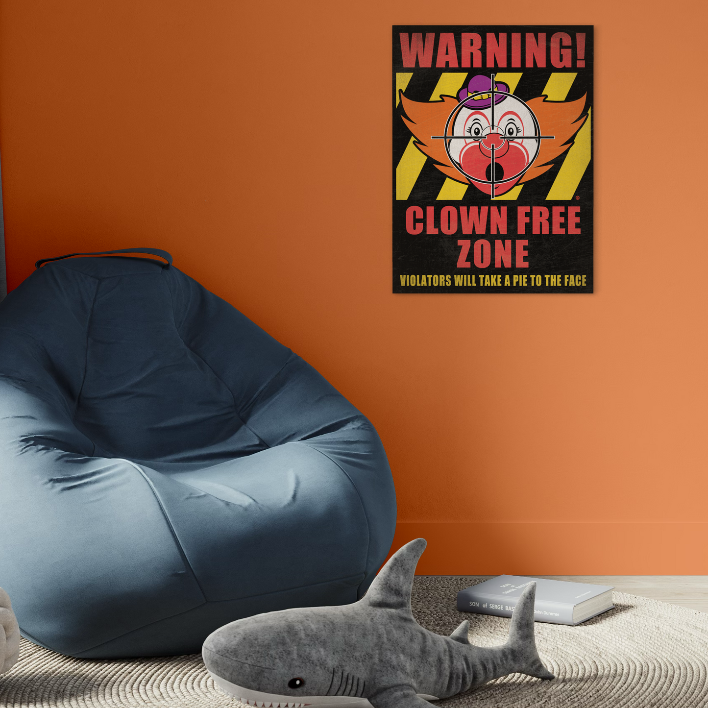 CLOWN FREE ZONE METAL PRINT