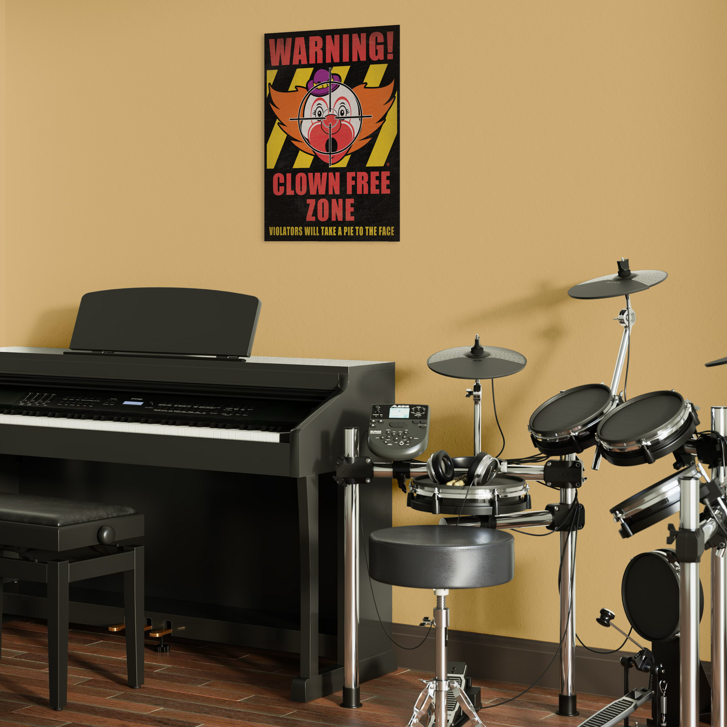 CLOWN FREE ZONE METAL PRINT