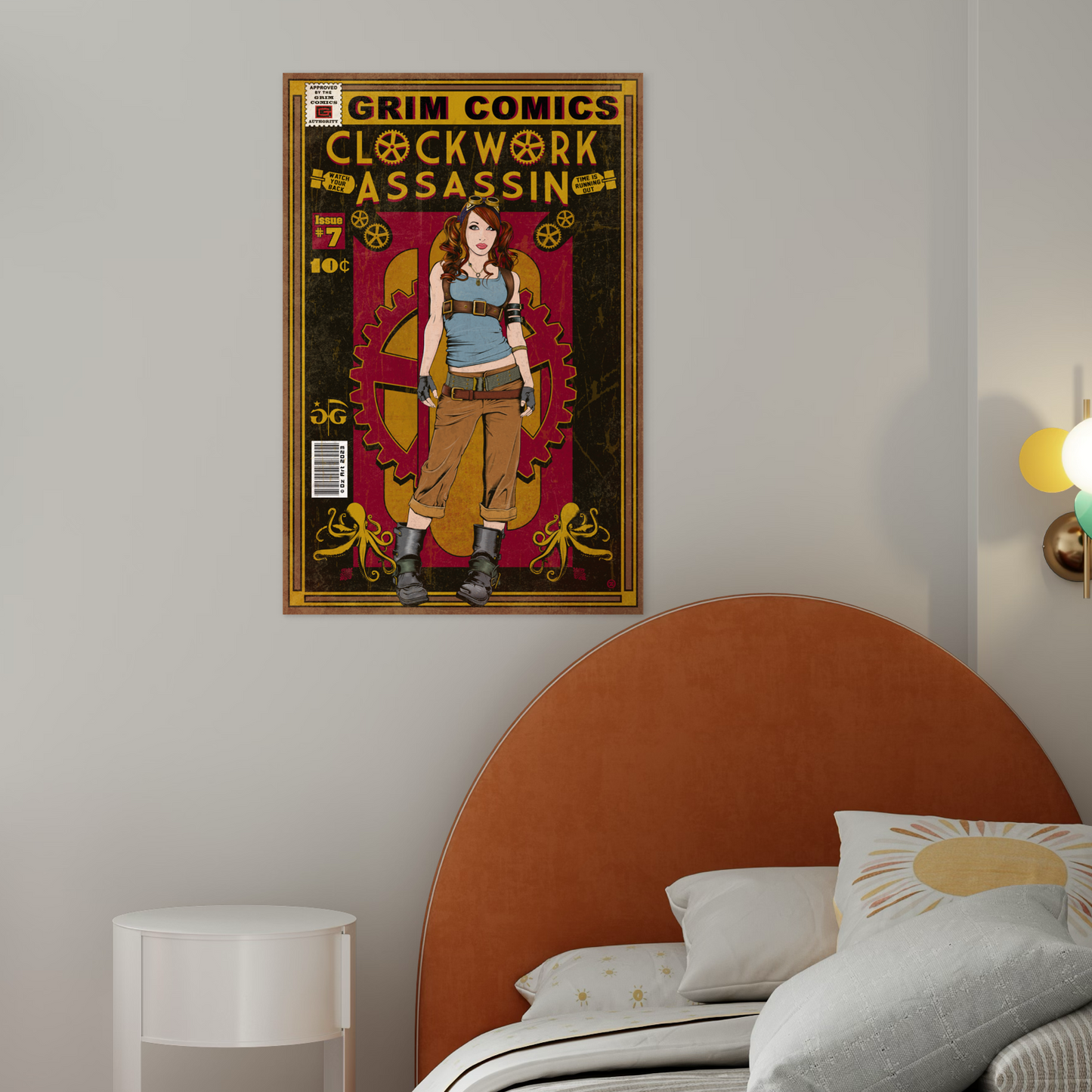 CLOCKWORK ASSASSIN COMIC METAL PRINT