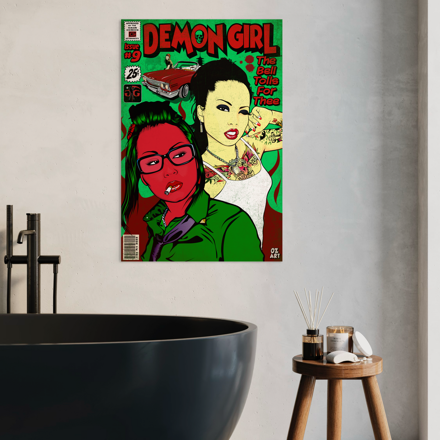 DEMON GIRL COMIC METAL PRINT