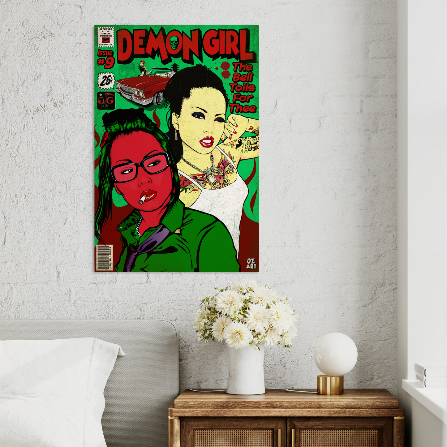 DEMON GIRL COMIC METAL PRINT