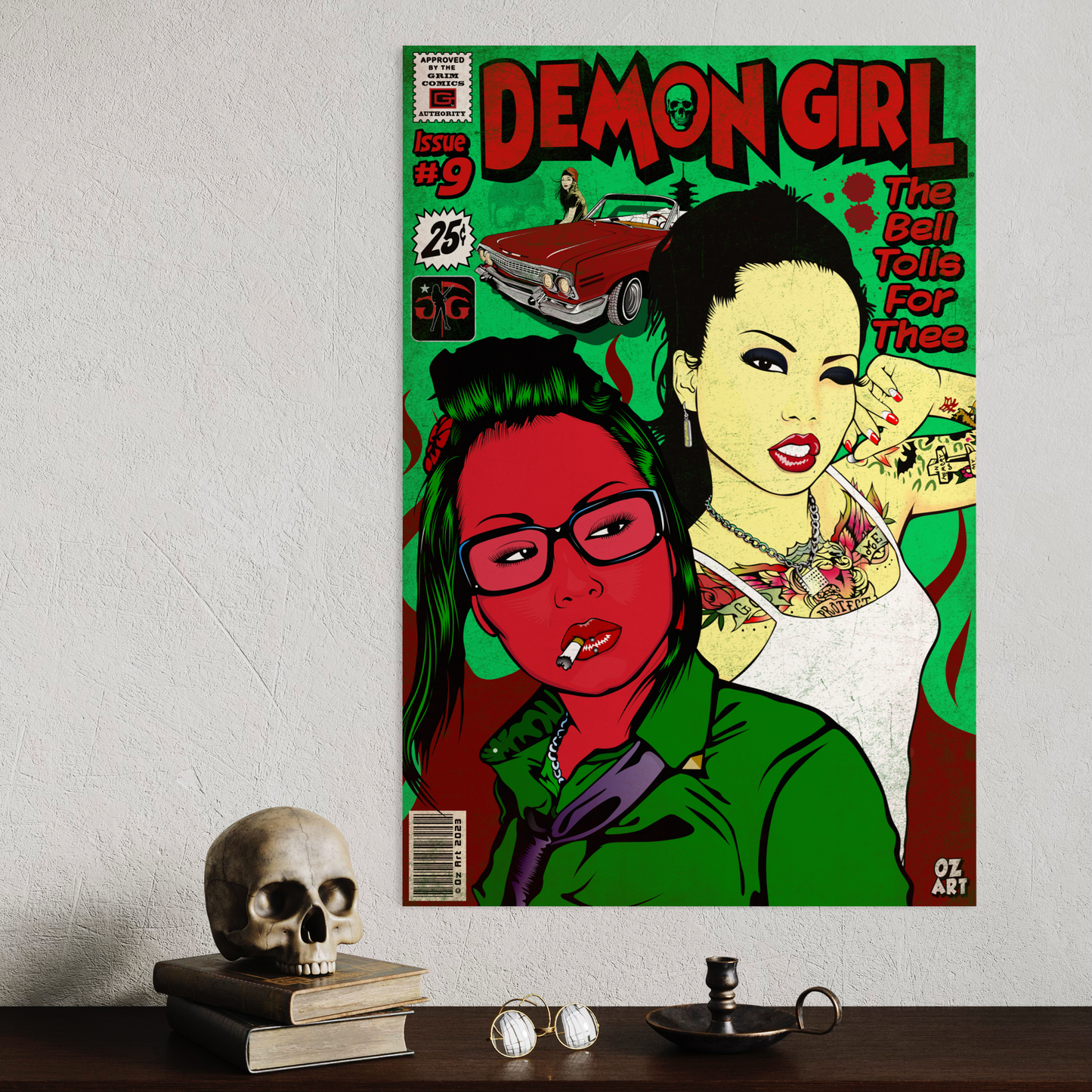 DEMON GIRL COMIC METAL PRINT