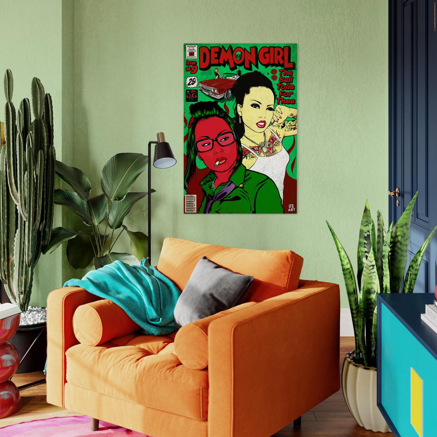 DEMON GIRL COMIC METAL PRINT