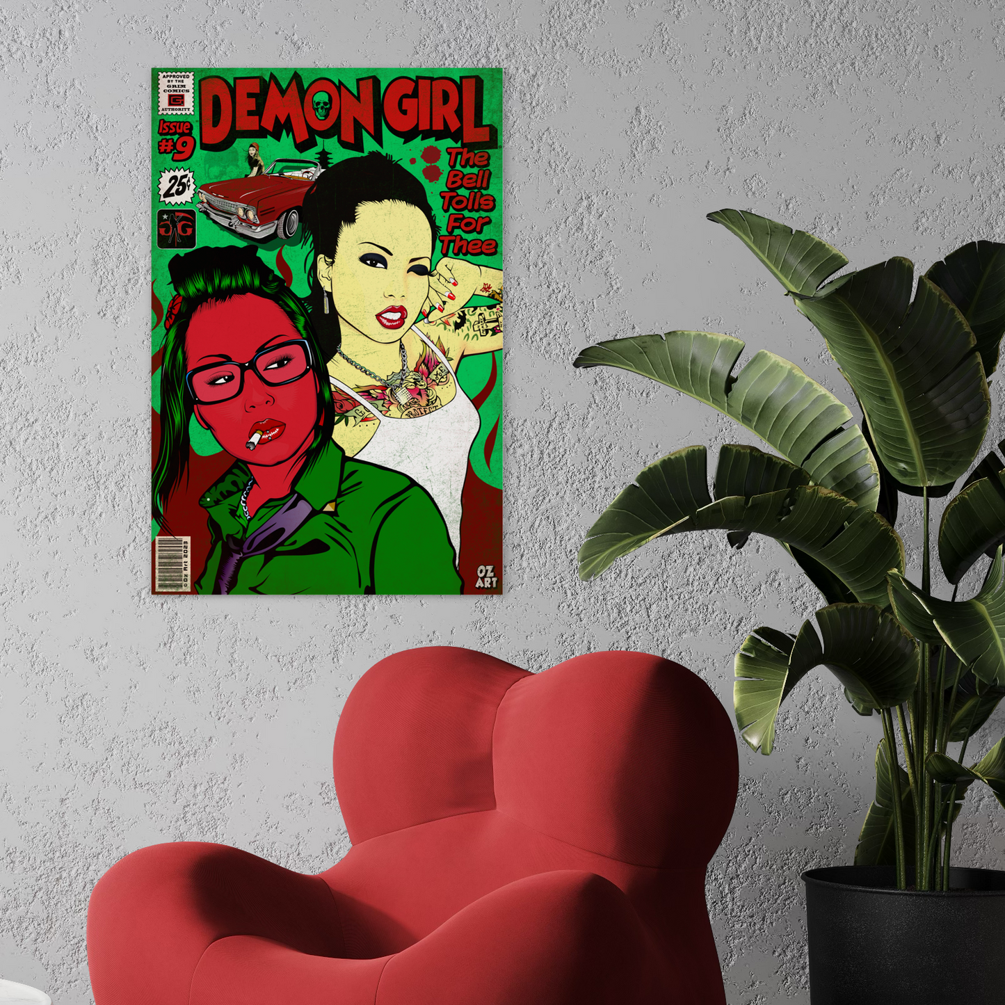 DEMON GIRL COMIC METAL PRINT