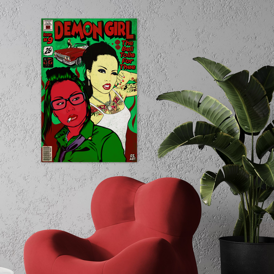 DEMON GIRL COMIC METAL PRINT