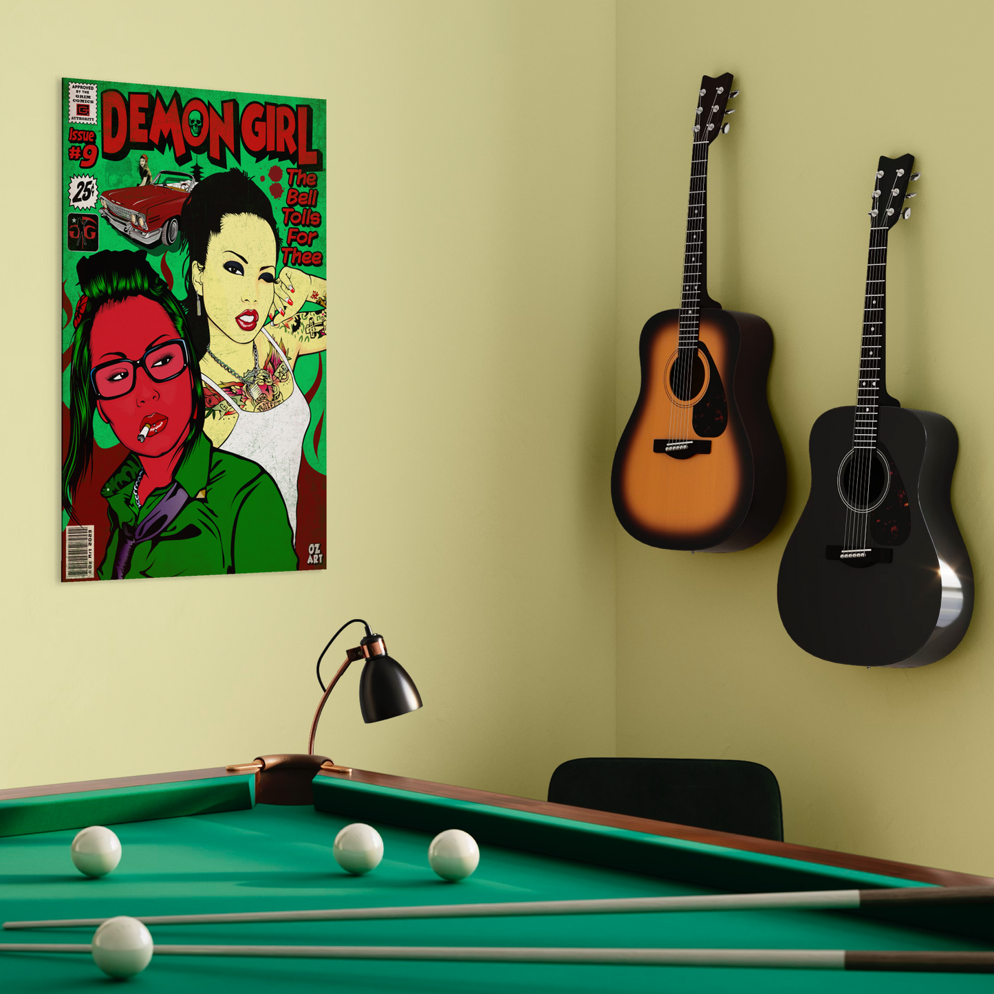 DEMON GIRL COMIC METAL PRINT