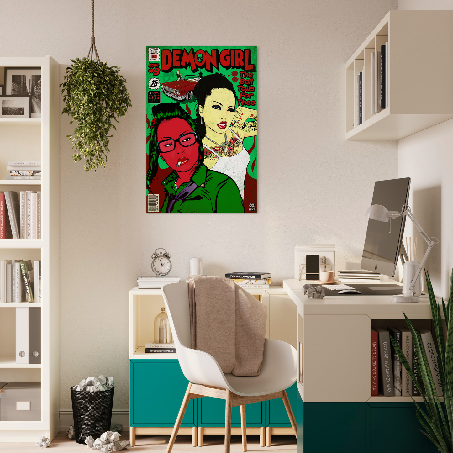 DEMON GIRL COMIC METAL PRINT