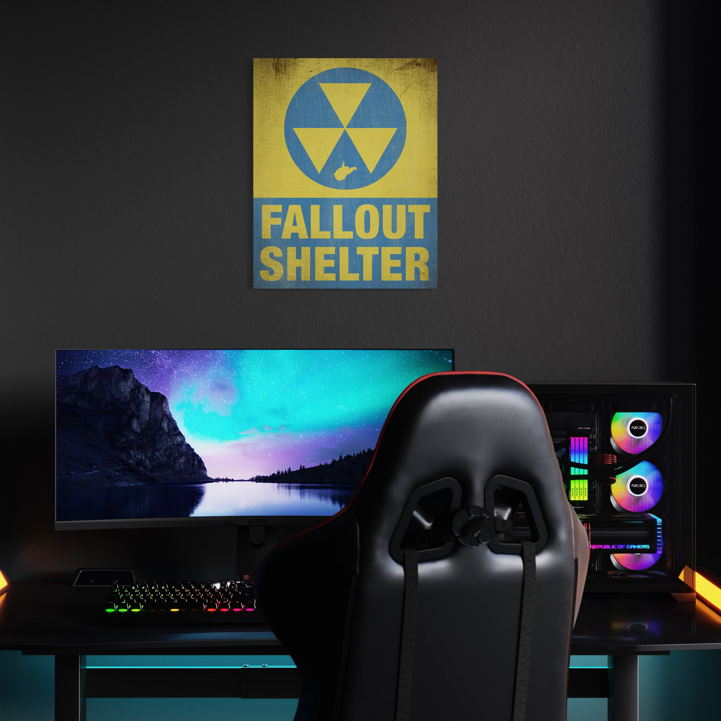 FALLOUT SHELTER METAL SIGN