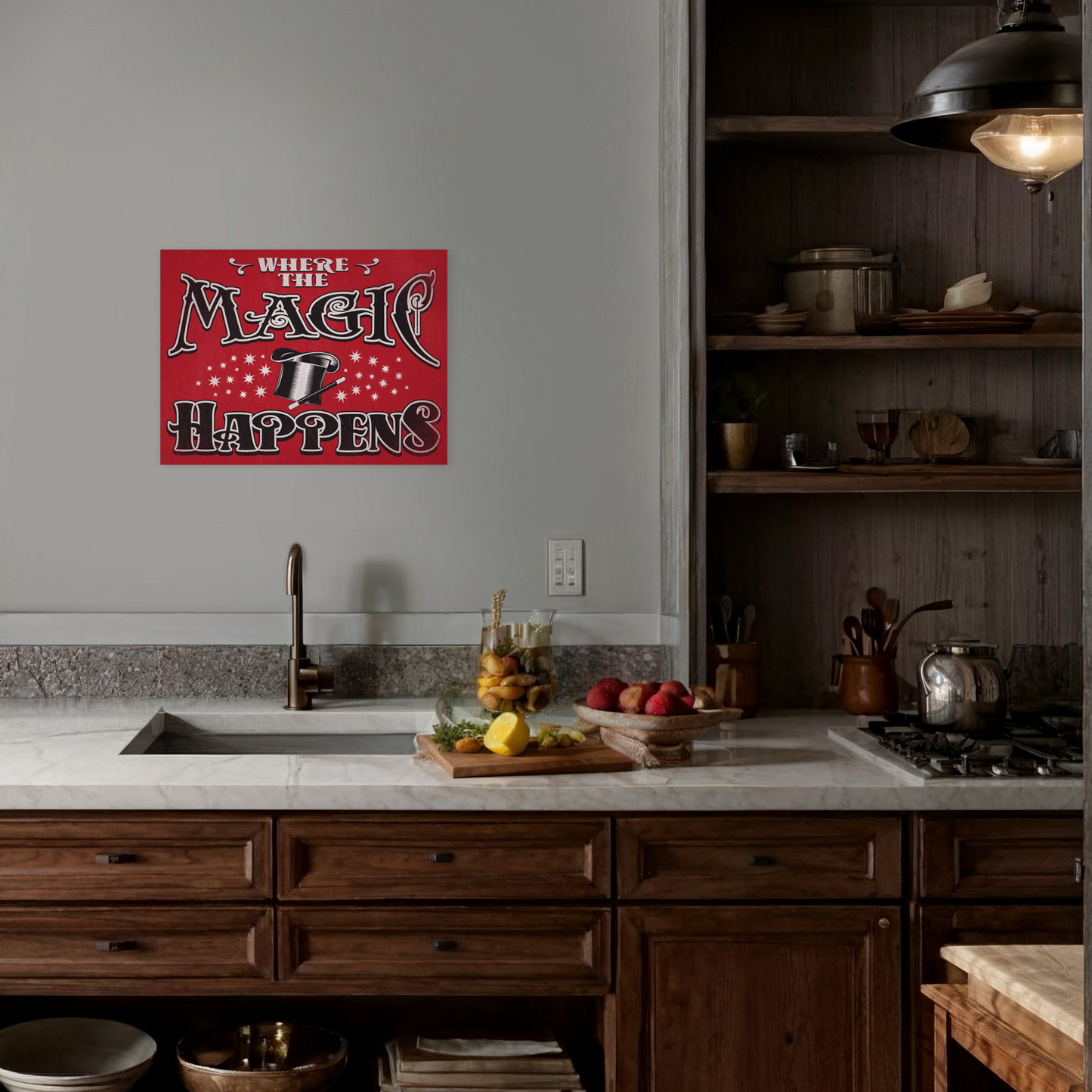 WHERE THE MAGIC HAPPENS METAL PRINT