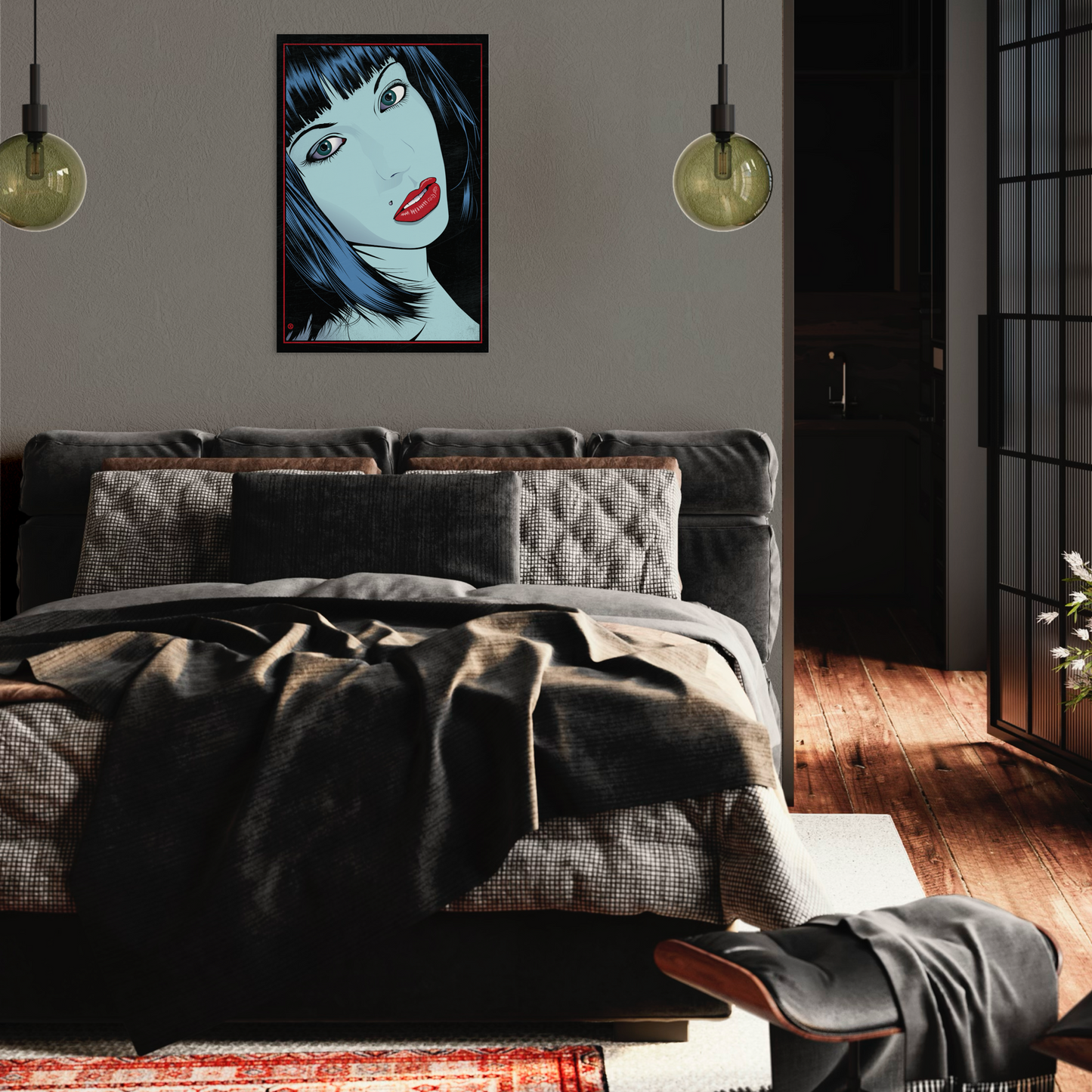 MISS BLUE METAL PRINT