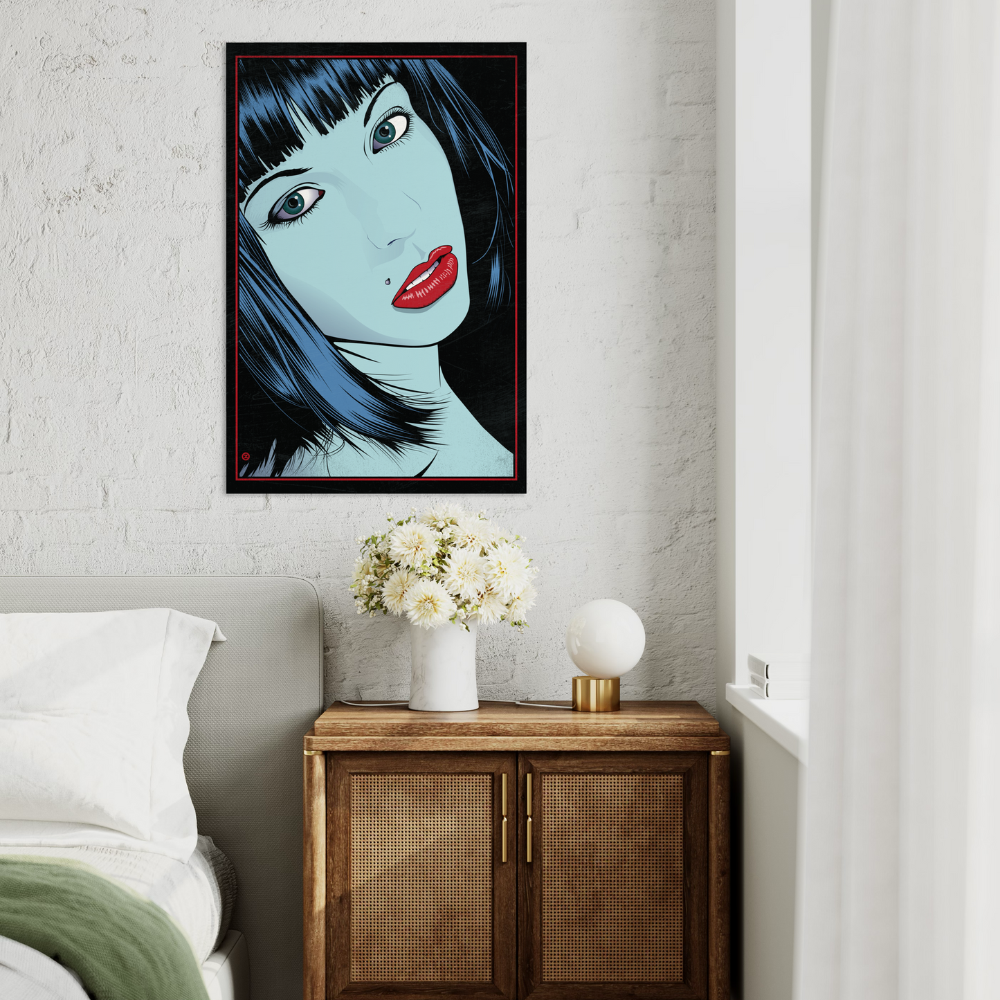 MISS BLUE METAL PRINT