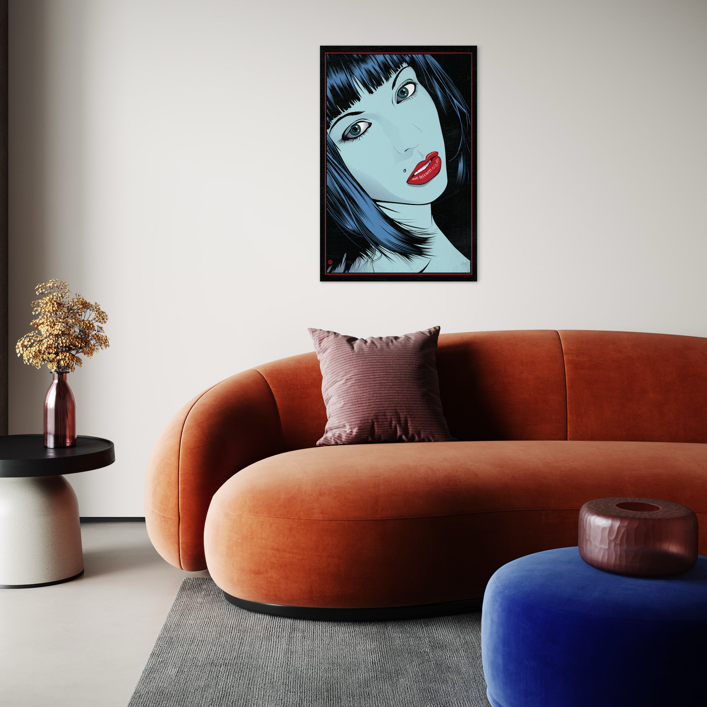 MISS BLUE METAL PRINT