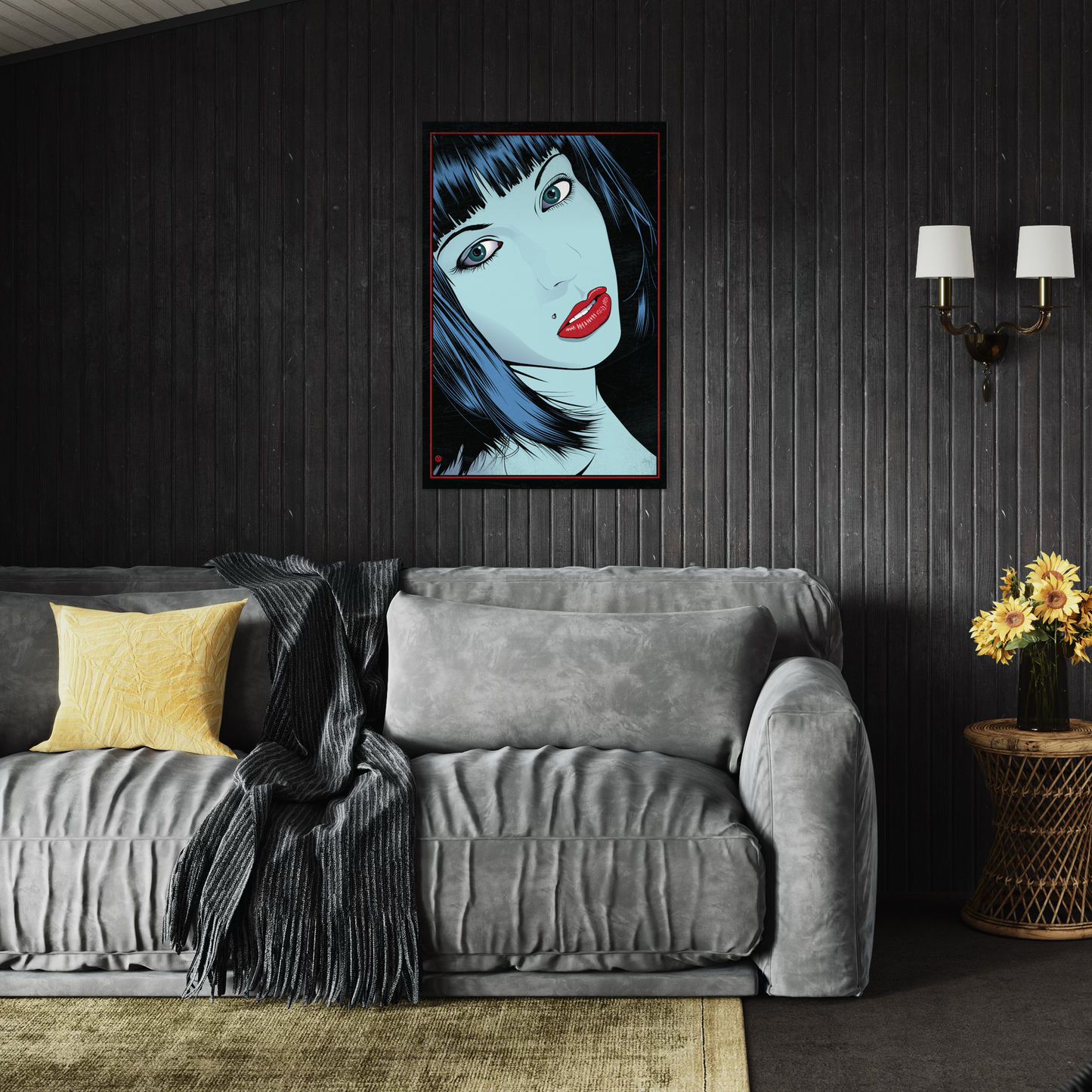 MISS BLUE METAL PRINT