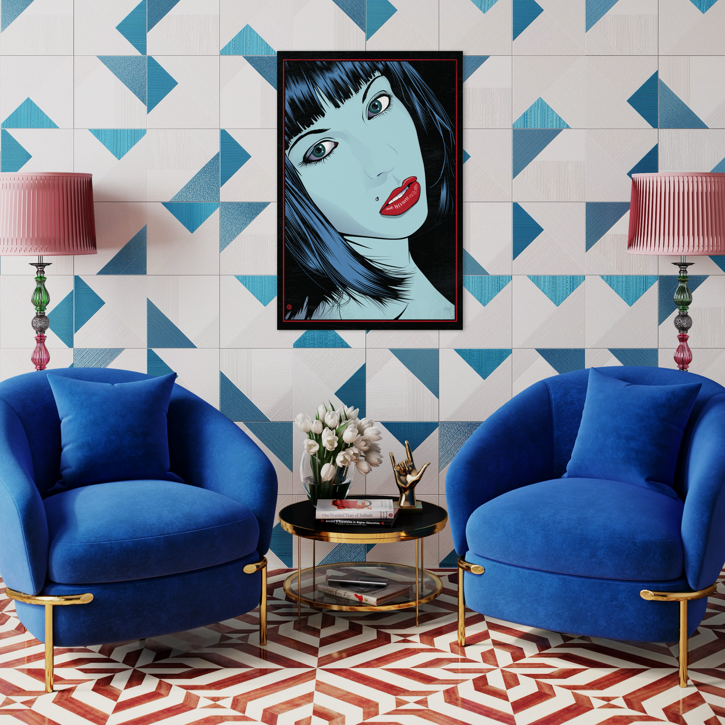 MISS BLUE METAL PRINT