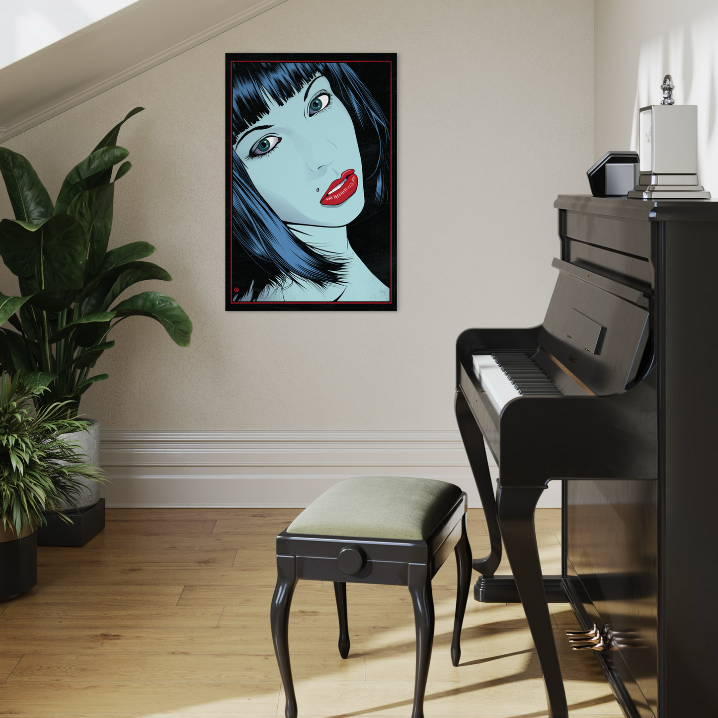 MISS BLUE METAL PRINT