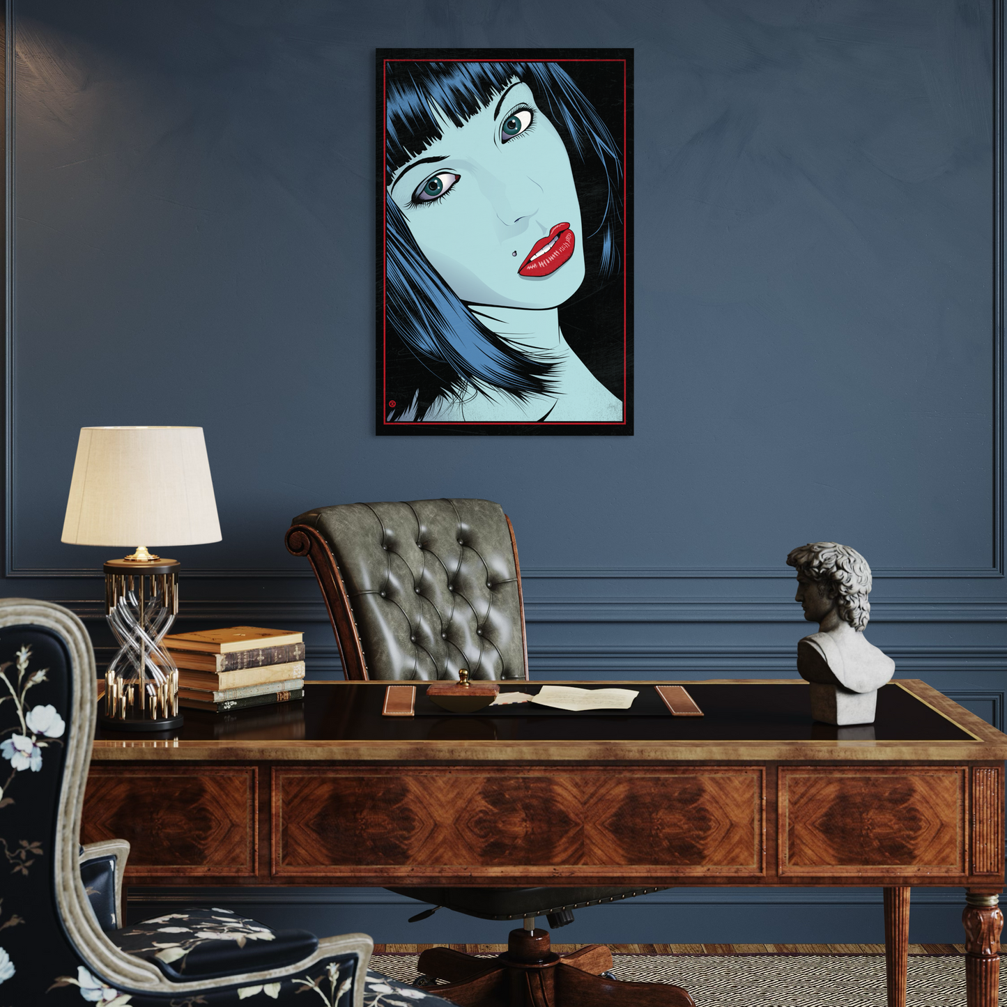 MISS BLUE METAL PRINT