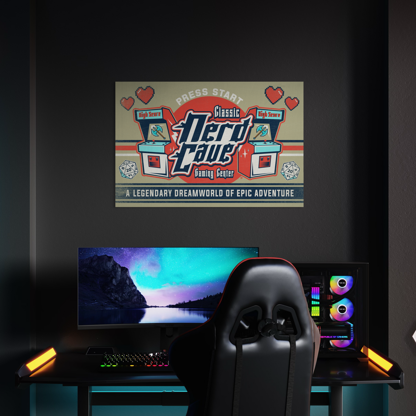 NERD CAVE METAL PRINT