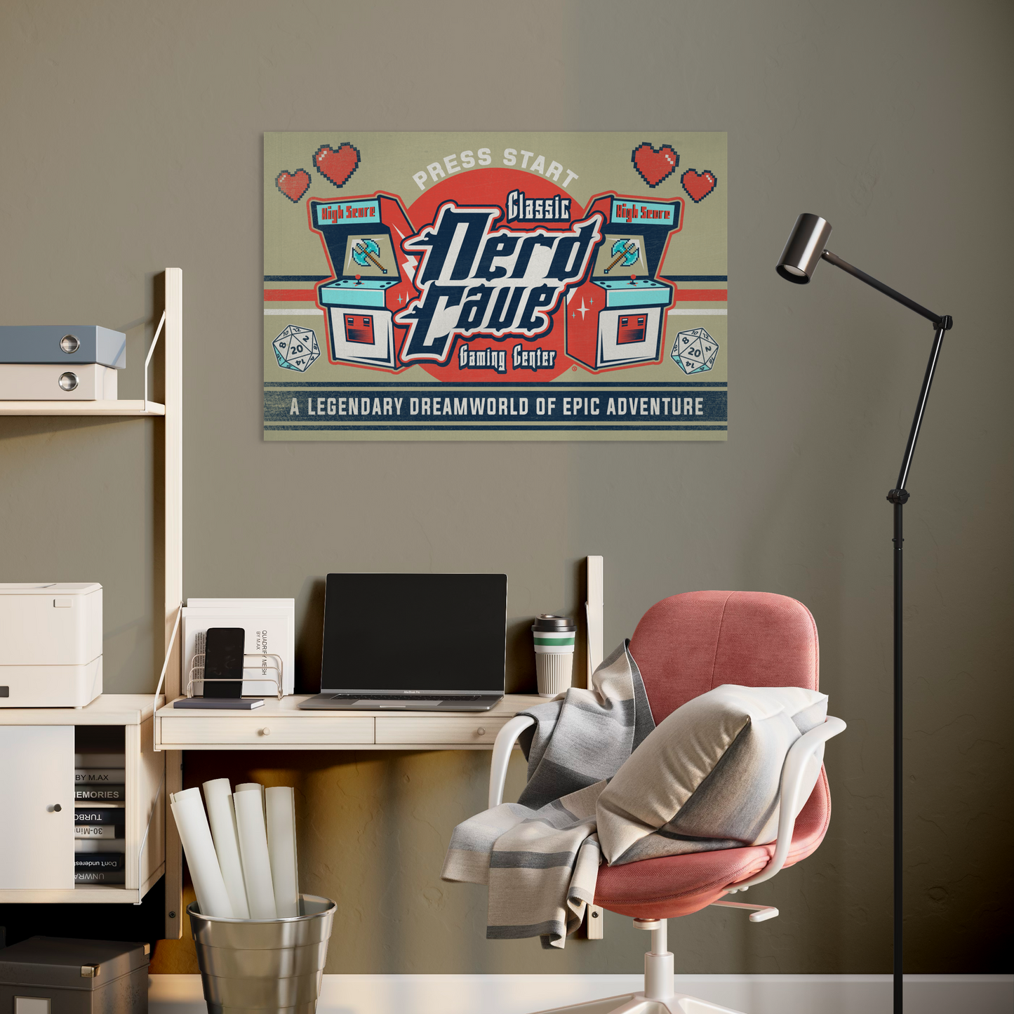 NERD CAVE METAL PRINT