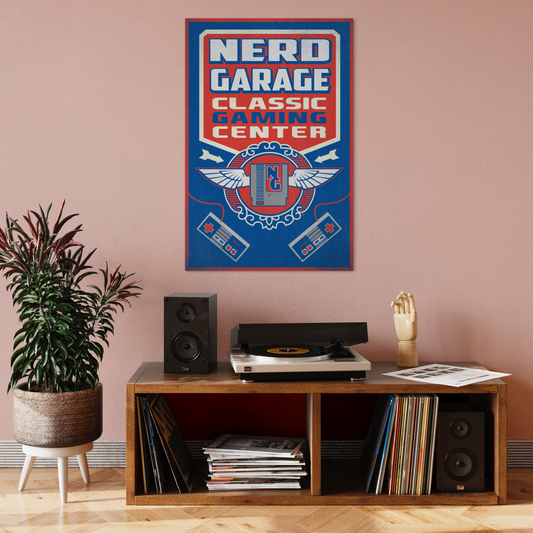 NERD GARAGE METAL PRINT