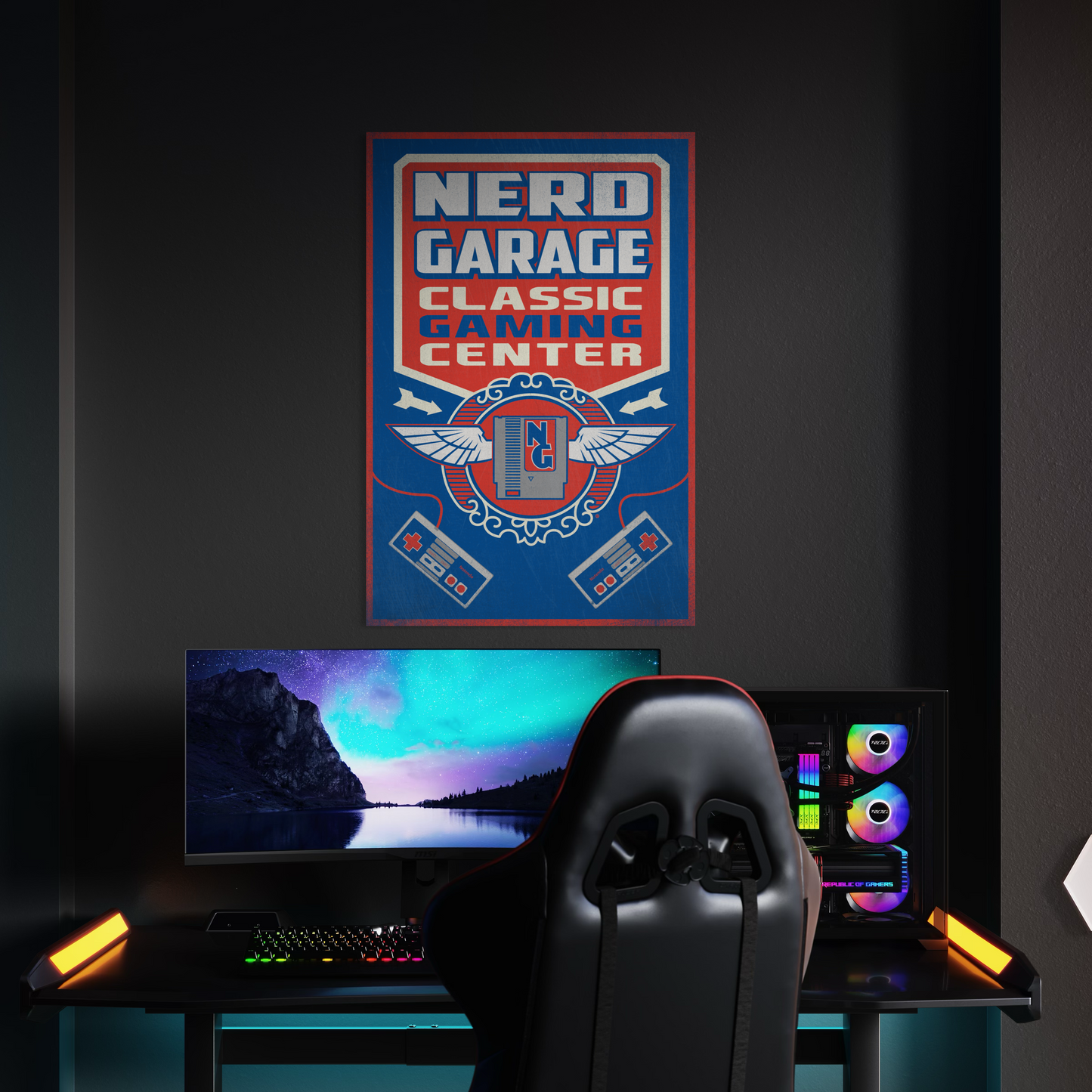 NERD GARAGE METAL PRINT