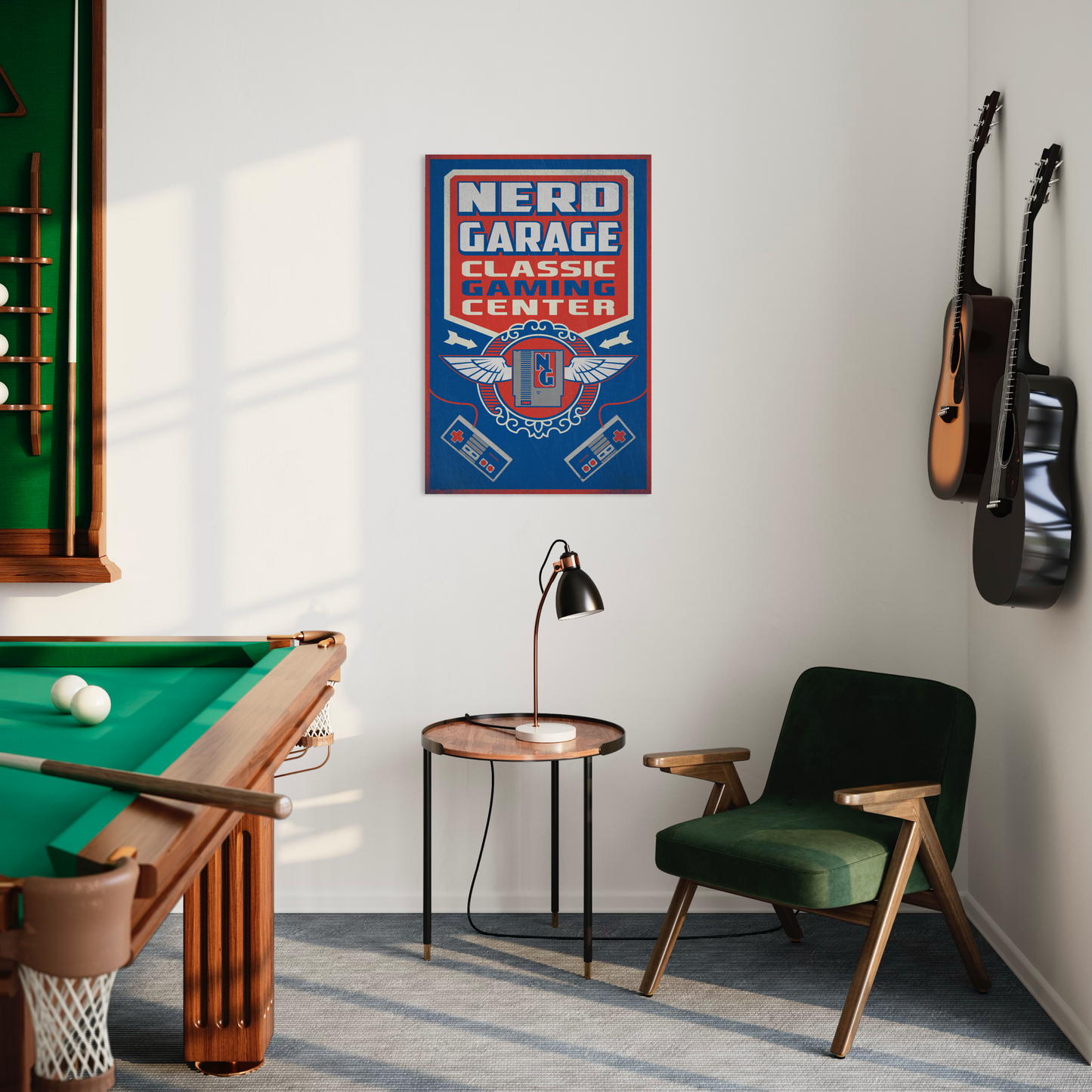 NERD GARAGE METAL PRINT