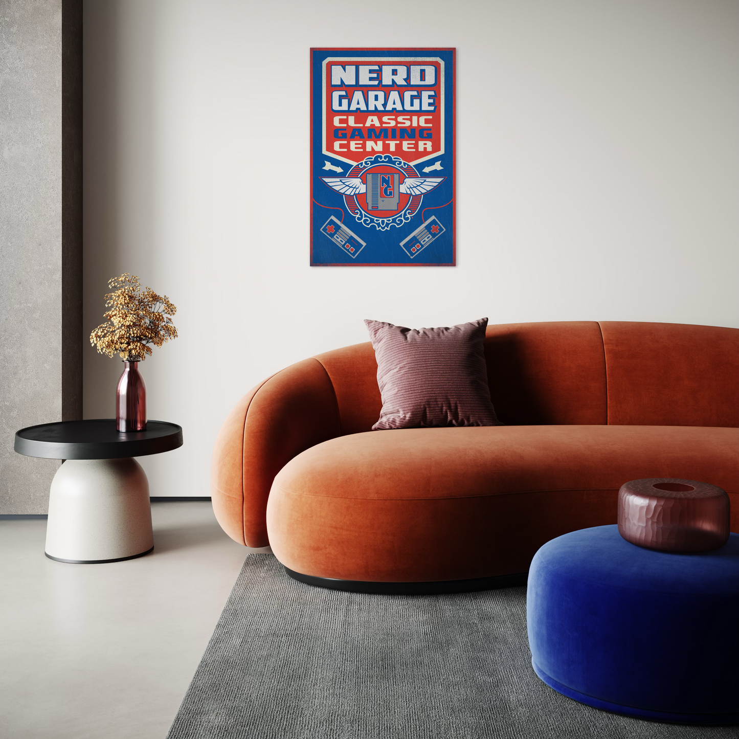 NERD GARAGE METAL PRINT