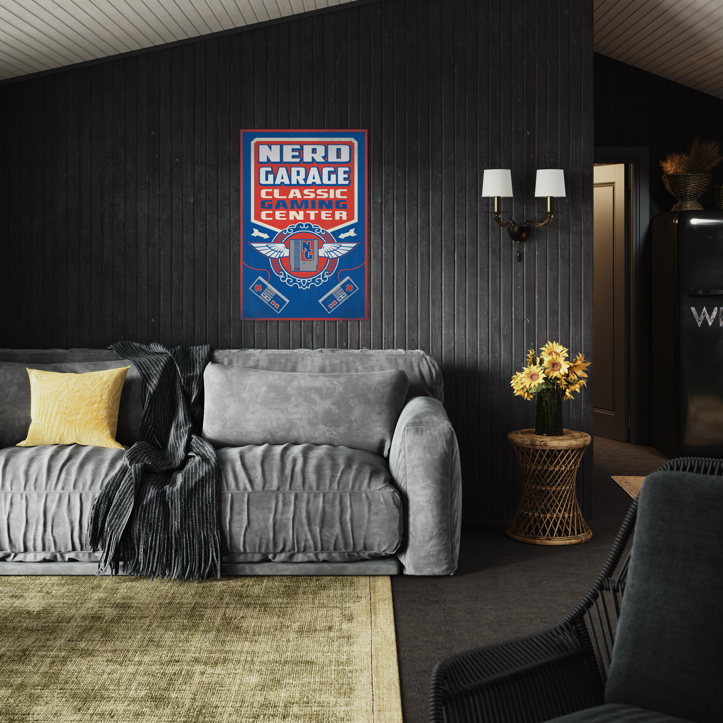 NERD GARAGE METAL PRINT