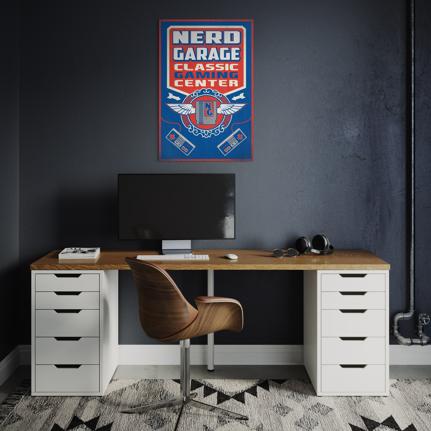 NERD GARAGE METAL PRINT