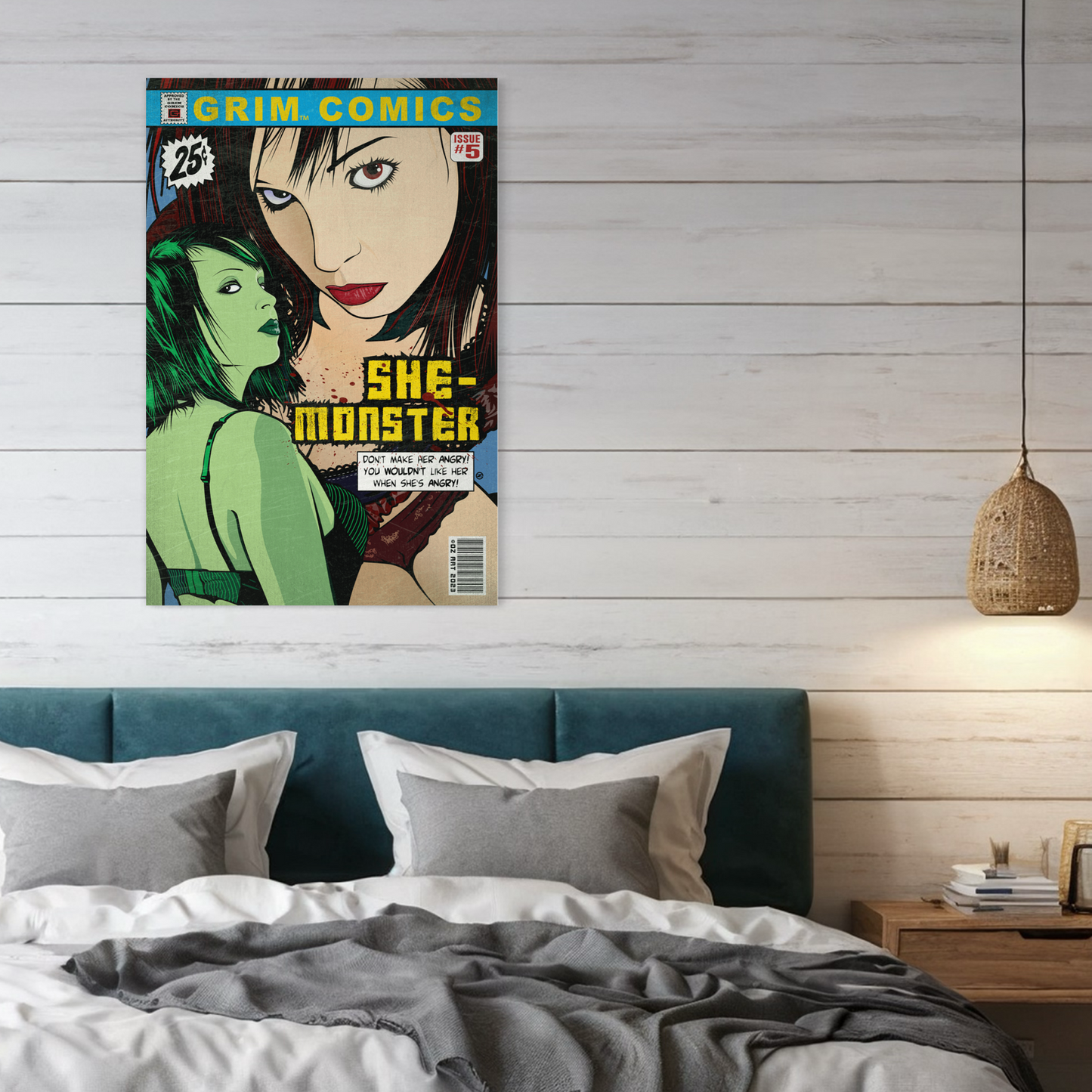 SHE-MONSTER COMIC METAL PRINT