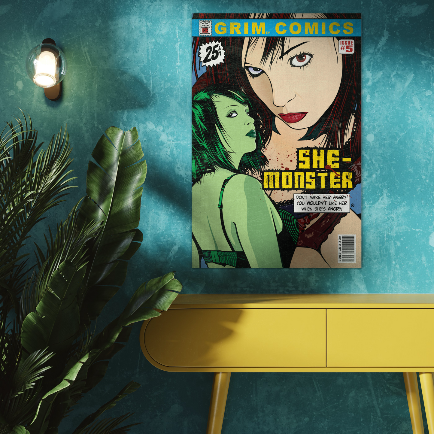 SHE-MONSTER COMIC METAL PRINT