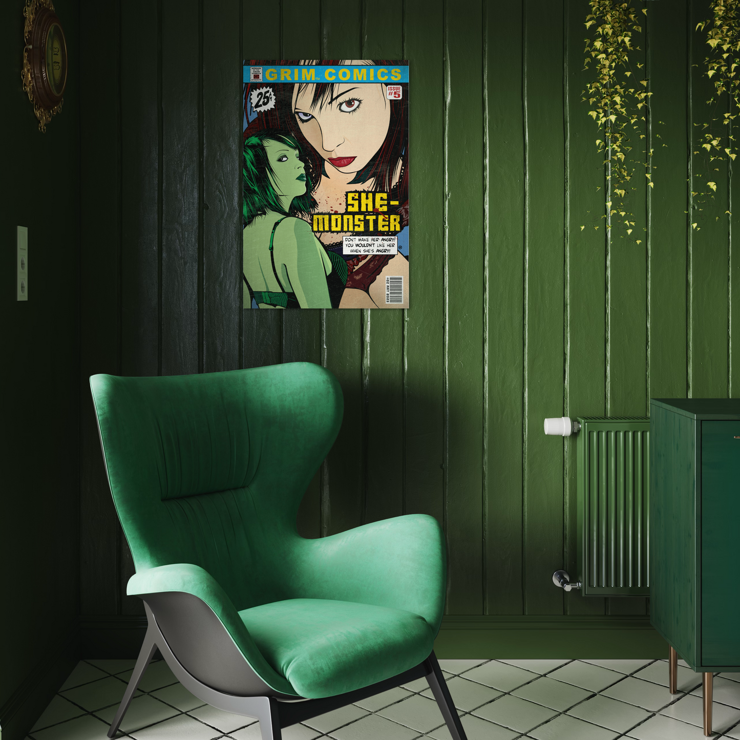 SHE-MONSTER COMIC METAL PRINT