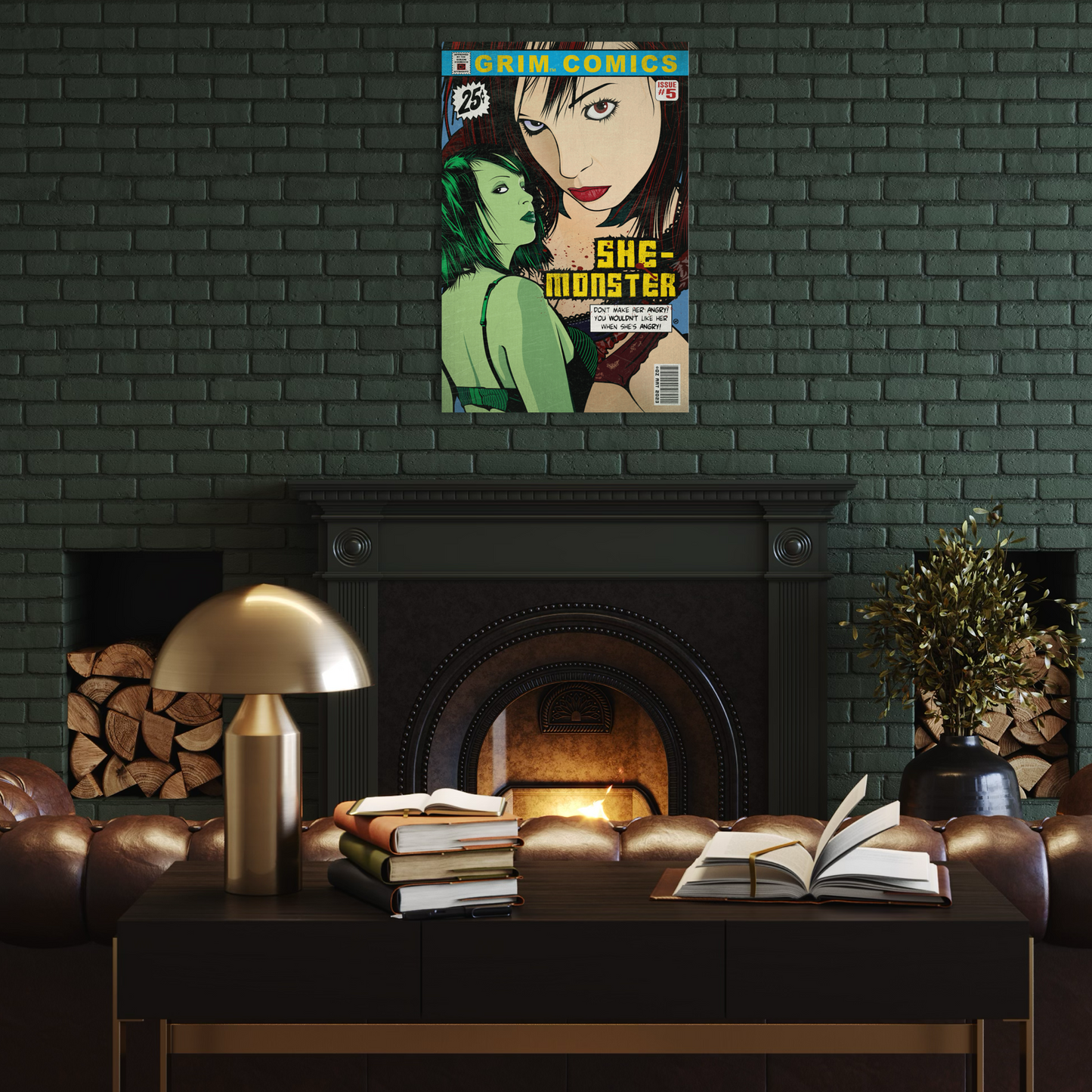 SHE-MONSTER COMIC METAL PRINT