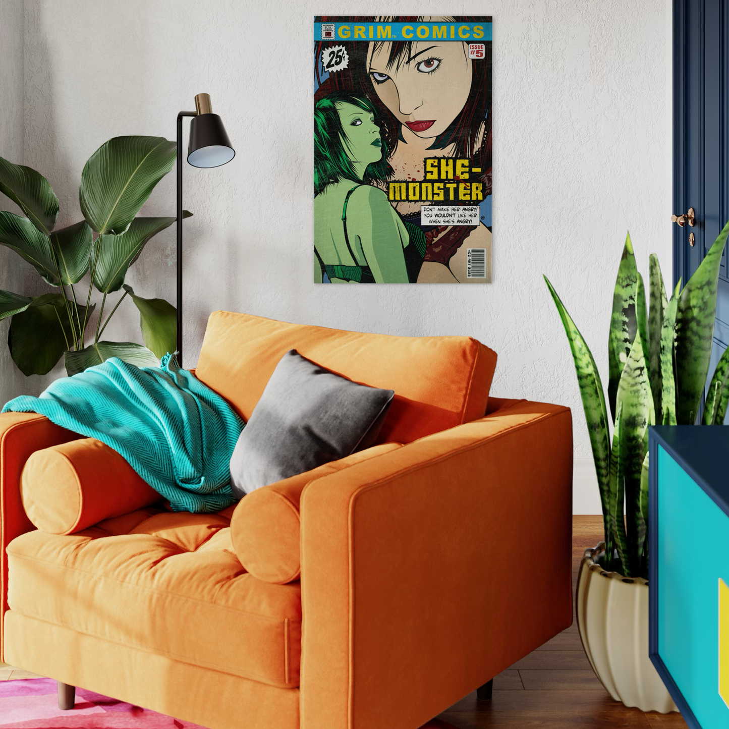 SHE-MONSTER COMIC METAL PRINT