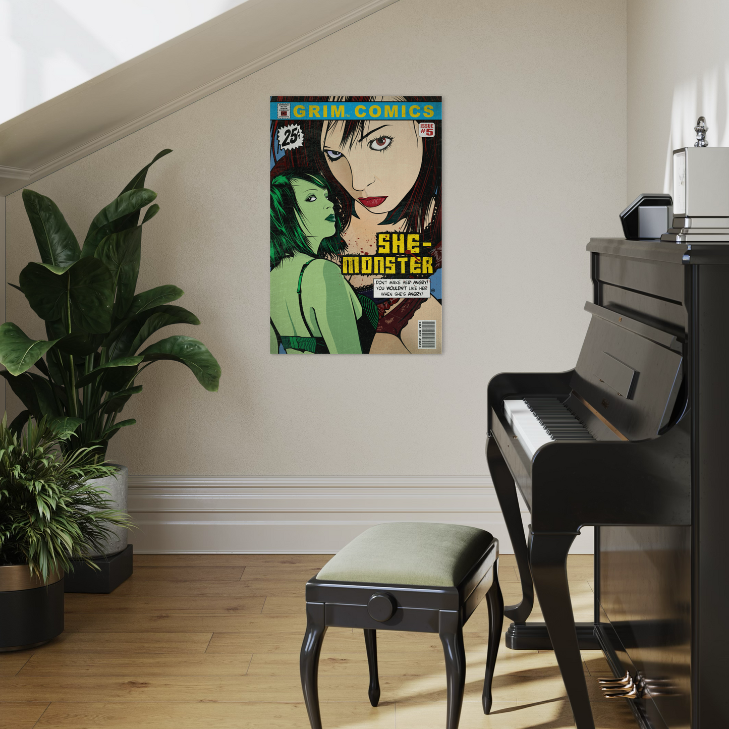 SHE-MONSTER COMIC METAL PRINT