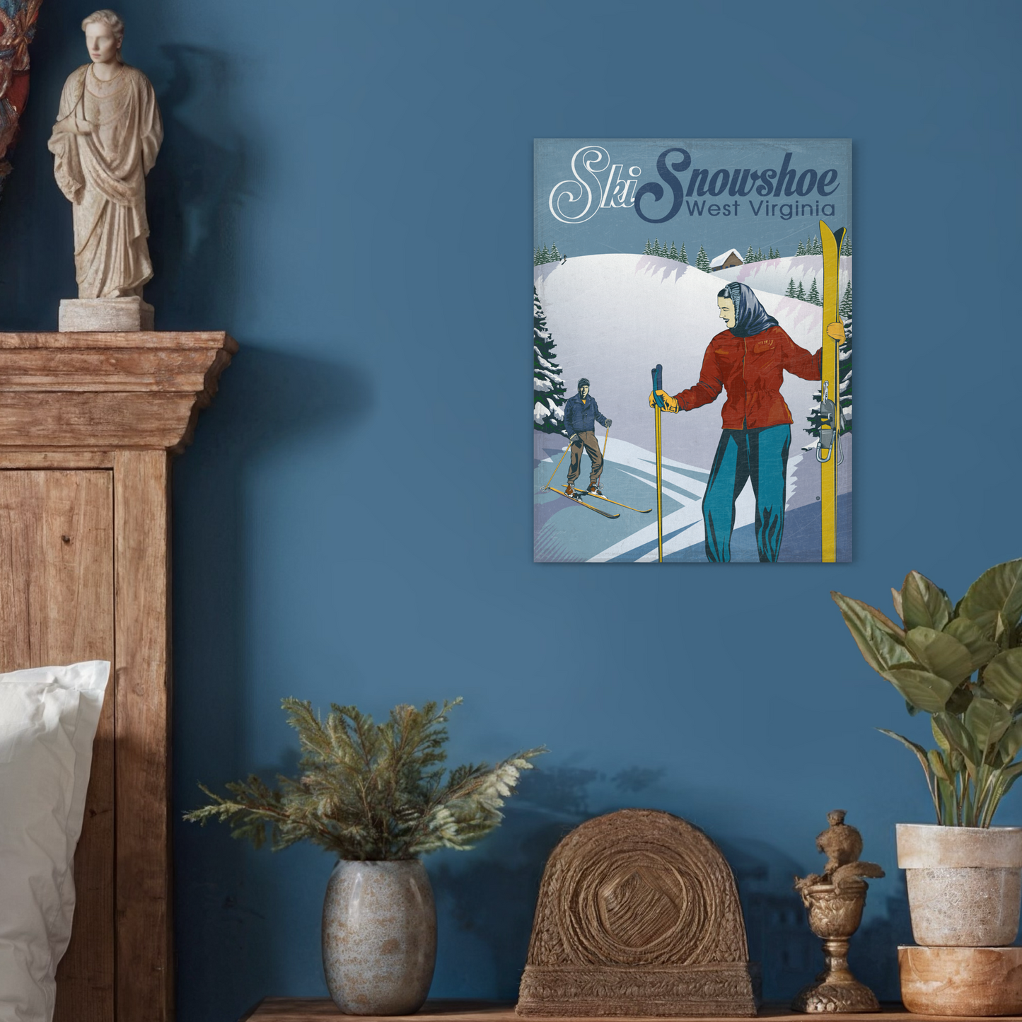 SKI SNOWSHOE 2014 METAL PRINT