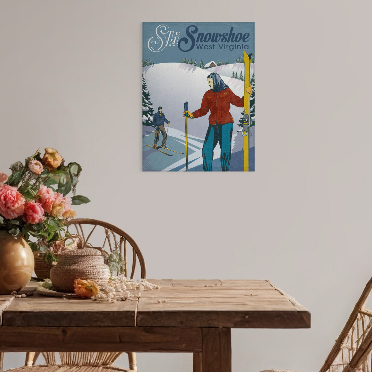 SKI SNOWSHOE 2014 METAL PRINT
