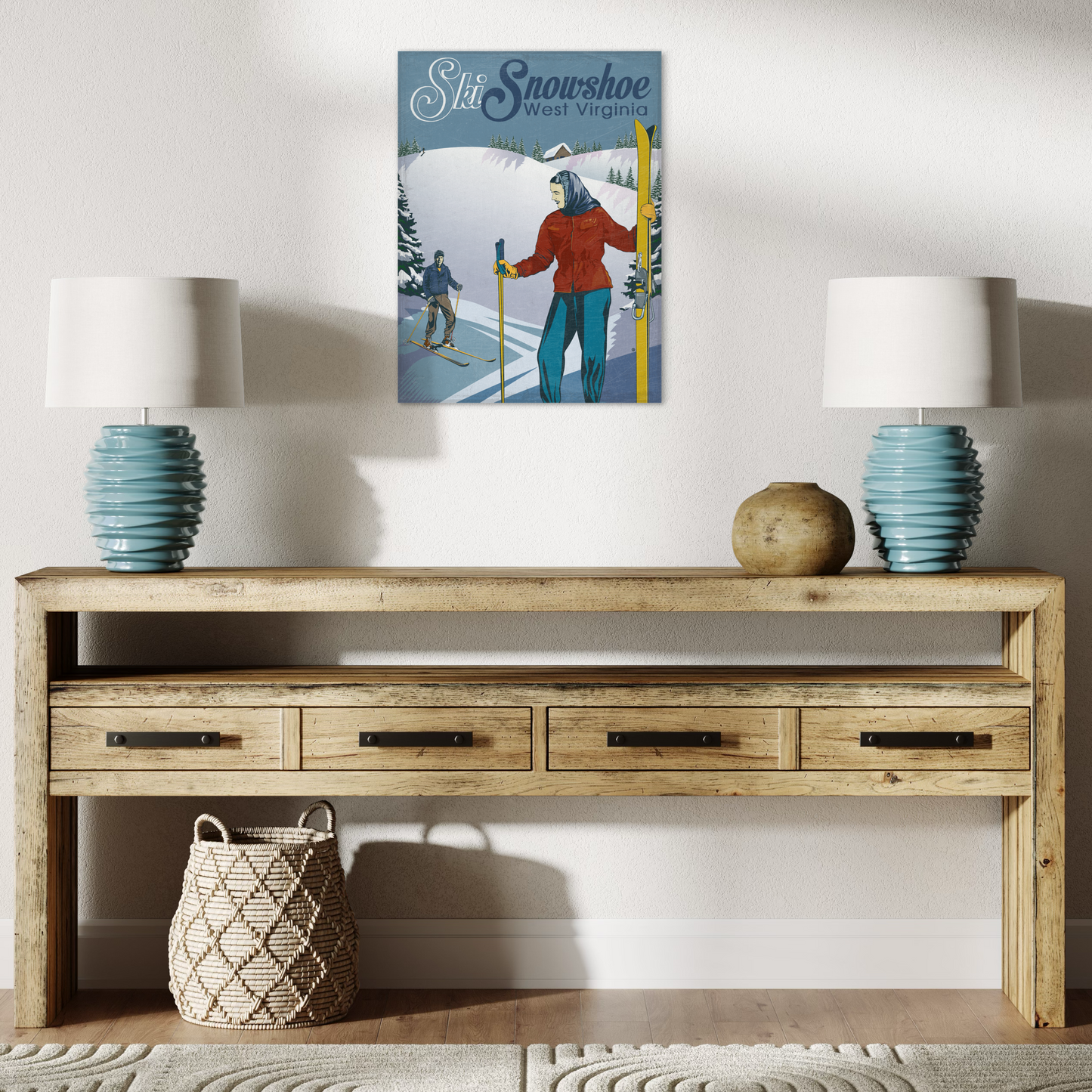 SKI SNOWSHOE 2014 METAL PRINT