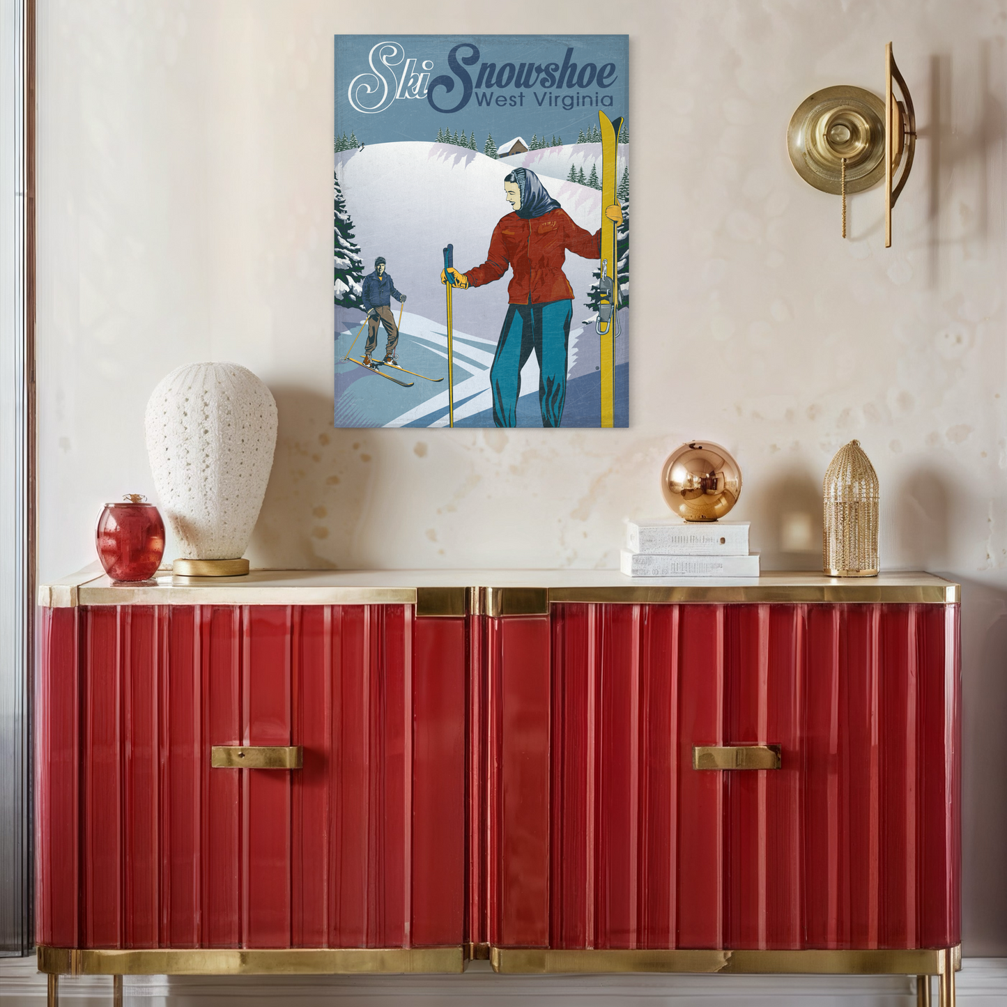 SKI SNOWSHOE 2014 METAL PRINT