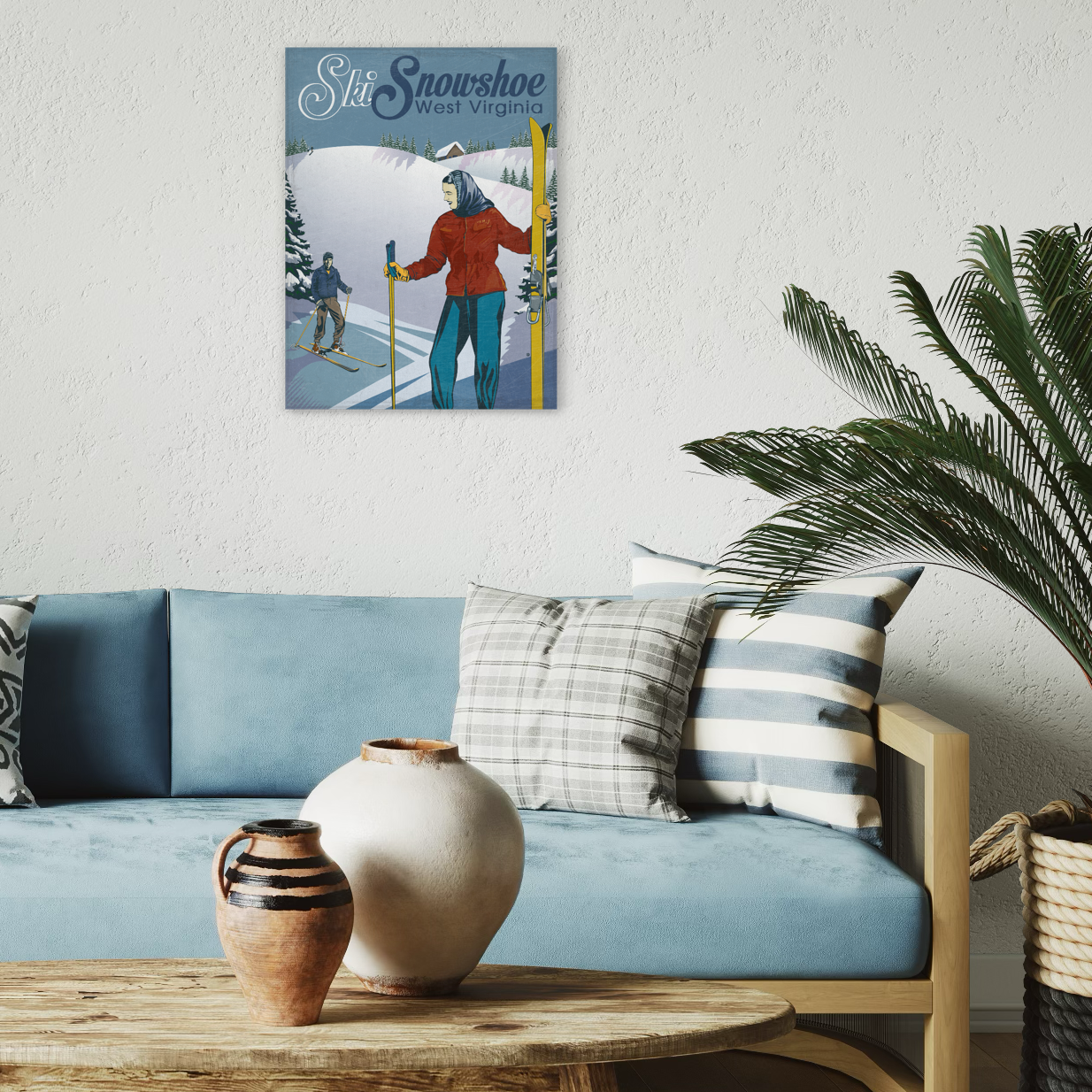 SKI SNOWSHOE 2014 METAL PRINT